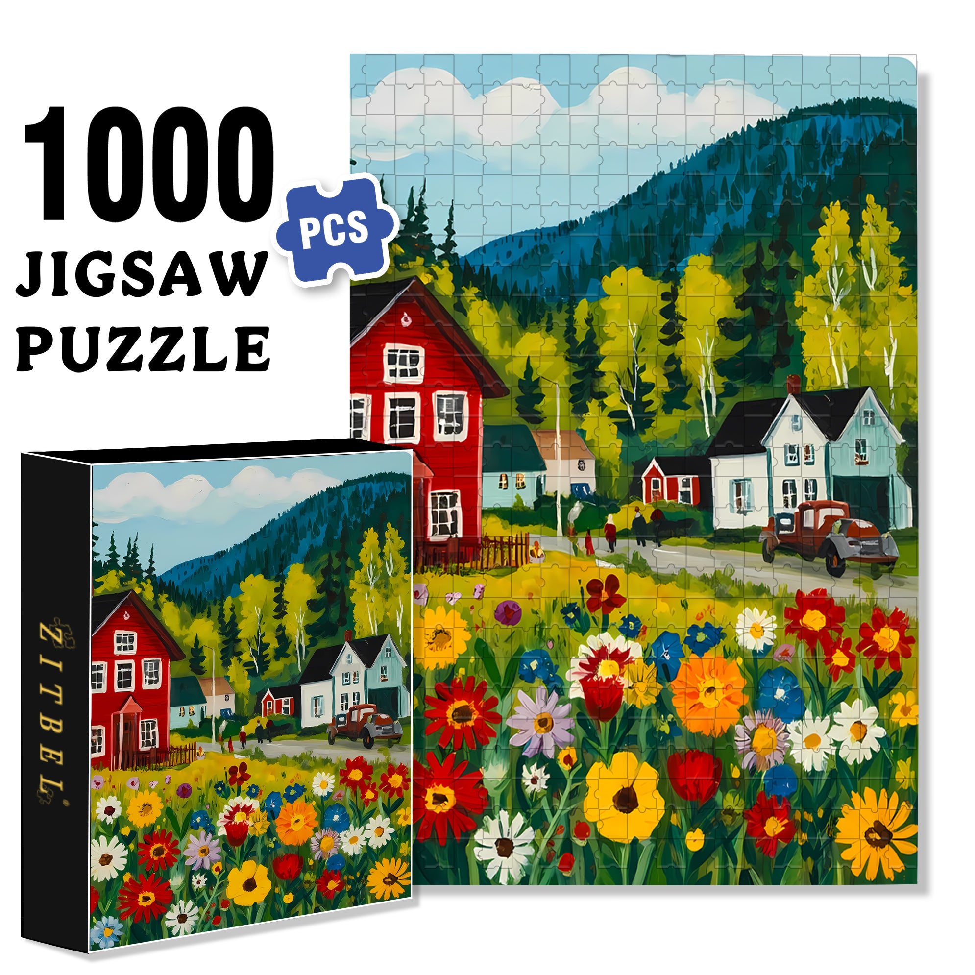 Lucerne 2 500pcs/1000pcs Jigsaw Puzzle, Scratch-Resistant, Interactive Family Game & Brain-Boosting DIY Decor, Perfect for Halloween, Christmas & New Year Gifts, Family Puzzle Game