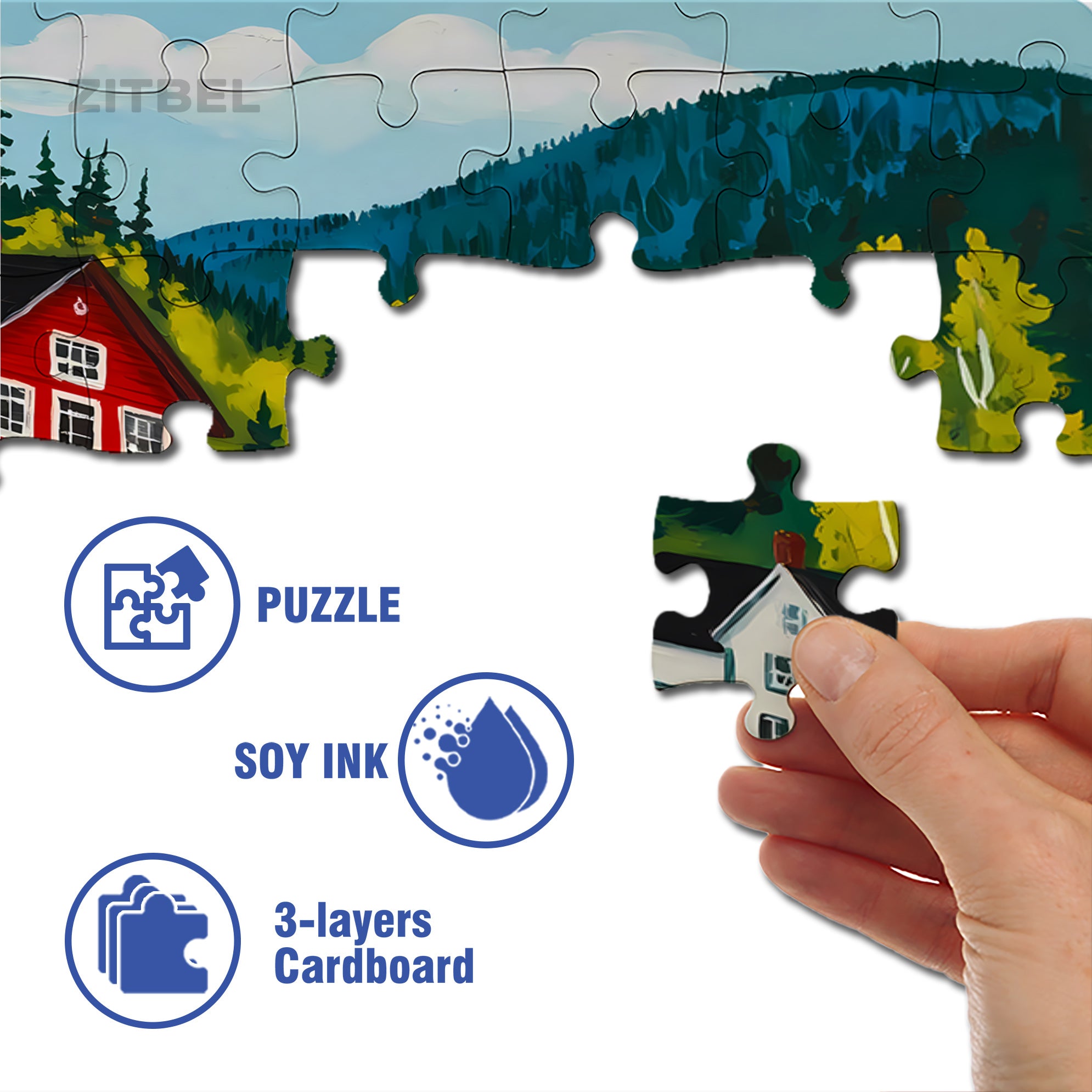 Lucerne 2 500pcs/1000pcs Jigsaw Puzzle, Scratch-Resistant, Interactive Family Game & Brain-Boosting DIY Decor, Perfect for Halloween, Christmas & New Year Gifts, Family Puzzle Game