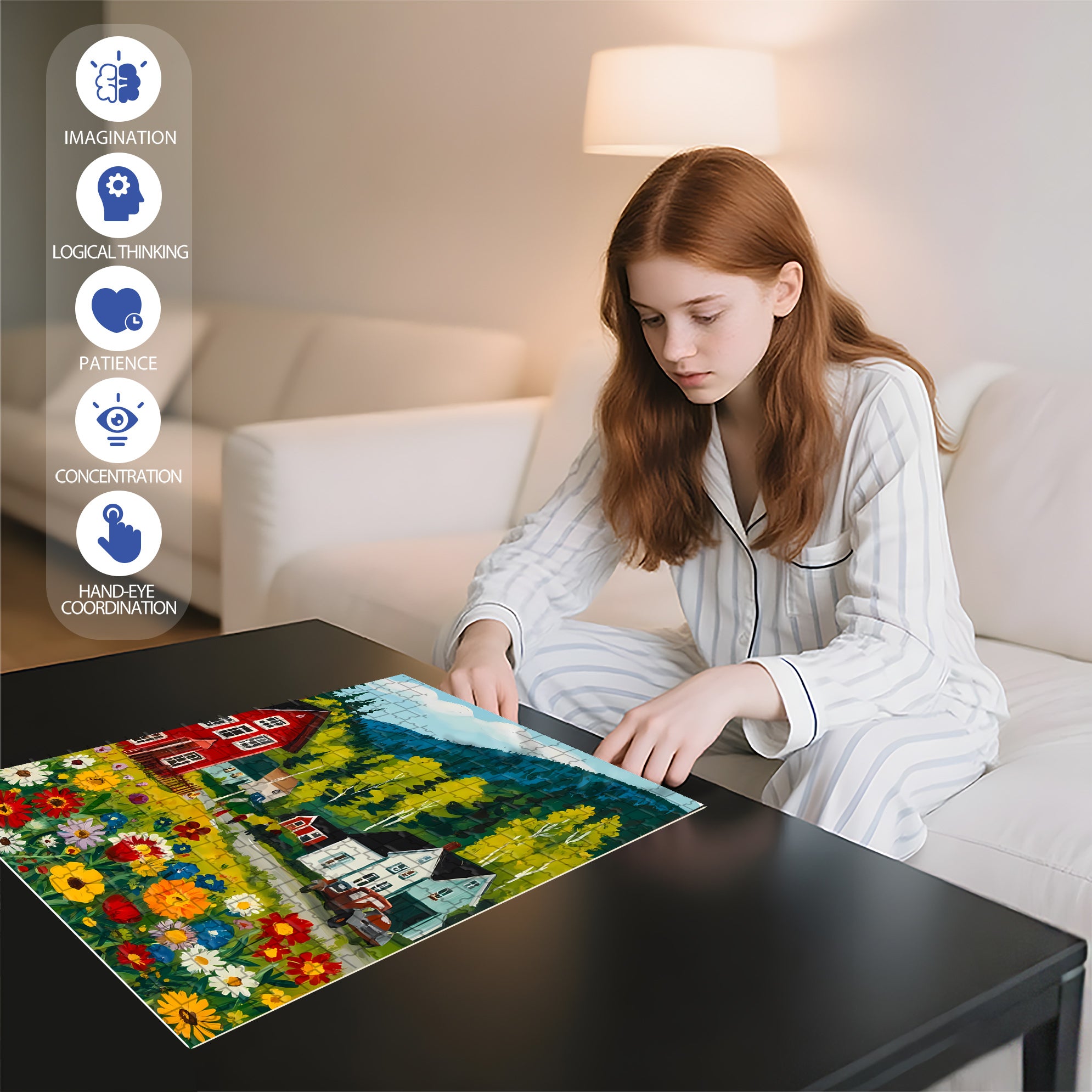 Lucerne 2 500pcs/1000pcs Jigsaw Puzzle, Scratch-Resistant, Interactive Family Game & Brain-Boosting DIY Decor, Perfect for Halloween, Christmas & New Year Gifts, Family Puzzle Game