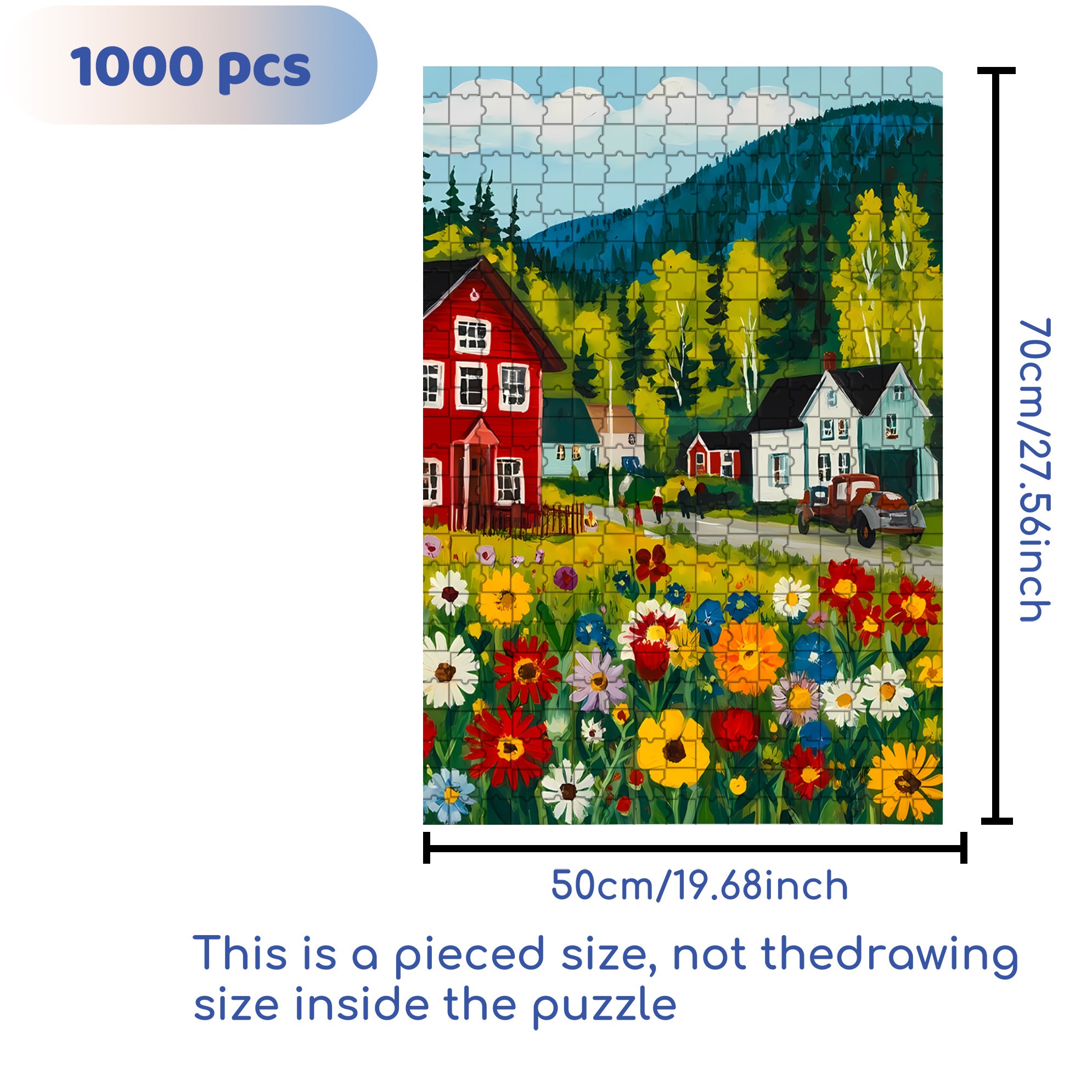 Lucerne 2 500pcs/1000pcs Jigsaw Puzzle, Scratch-Resistant, Interactive Family Game & Brain-Boosting DIY Decor, Perfect for Halloween, Christmas & New Year Gifts, Family Puzzle Game