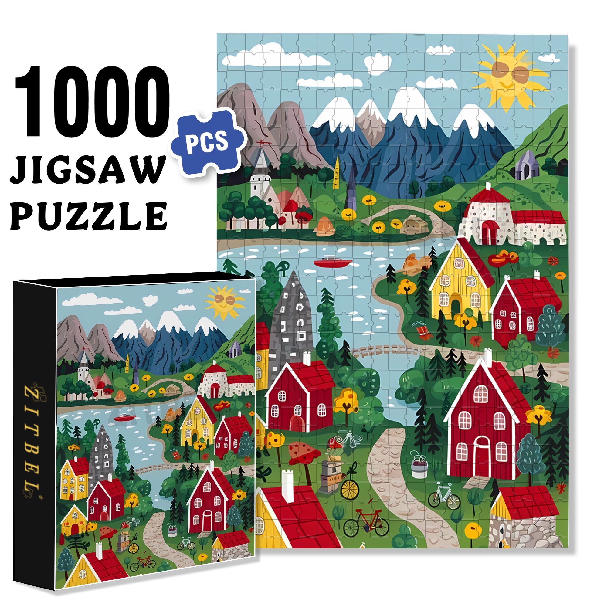 Lucerne 500pcs/1000pcs Jigsaw Puzzle, Scratch-Resistant, Interactive Family Game & Brain-Boosting DIY Decor, Perfect for Halloween, Christmas & New Year Gifts, Family Puzzle Game