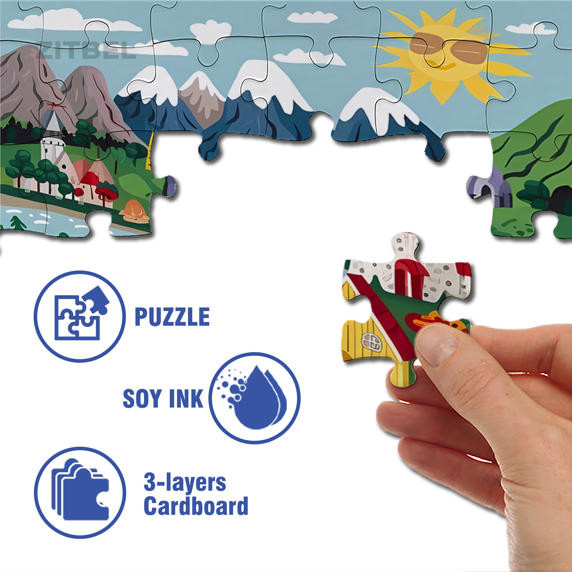 Lucerne 500pcs/1000pcs Jigsaw Puzzle, Scratch-Resistant, Interactive Family Game & Brain-Boosting DIY Decor, Perfect for Halloween, Christmas & New Year Gifts, Family Puzzle Game