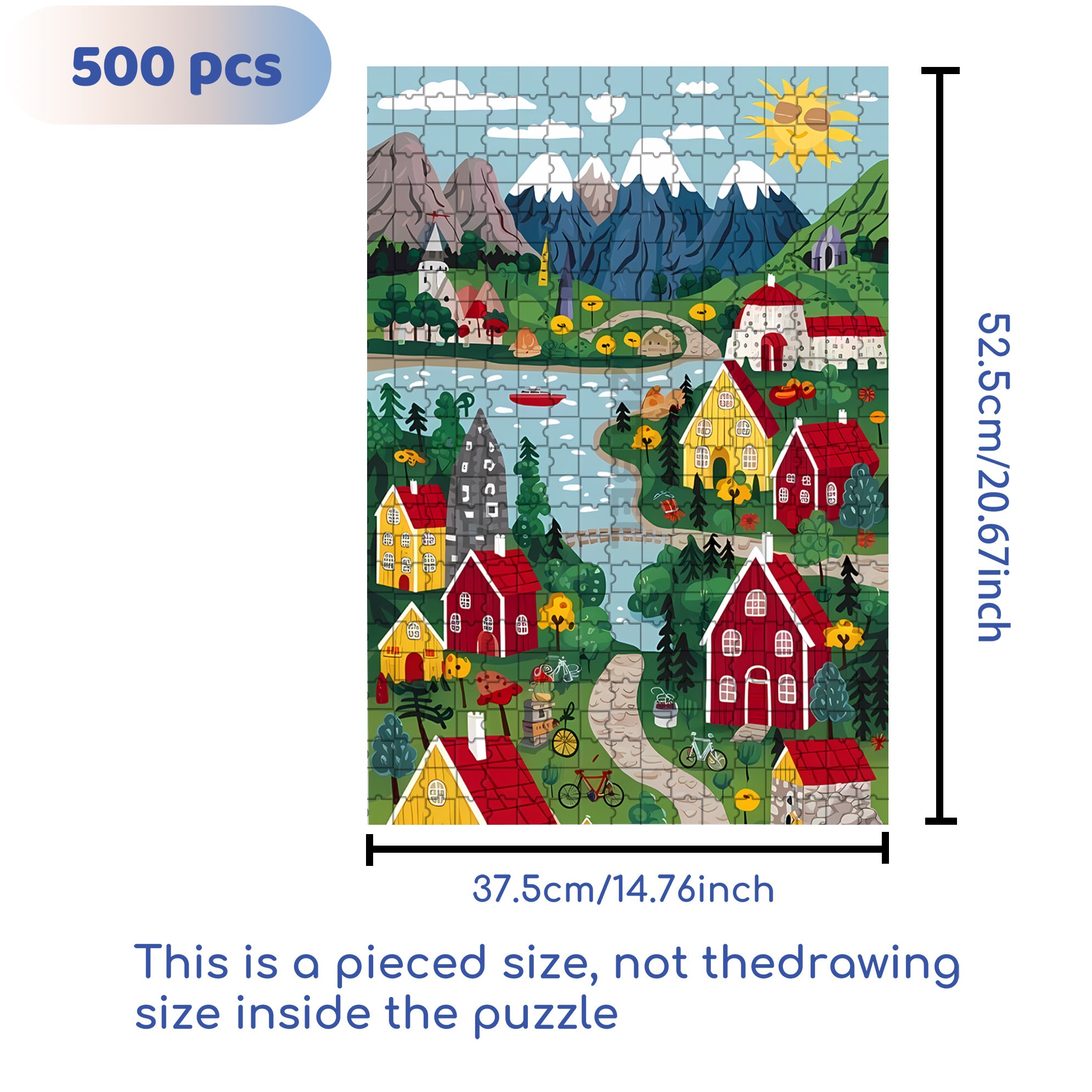 Lucerne 500pcs/1000pcs Jigsaw Puzzle, Scratch-Resistant, Interactive Family Game & Brain-Boosting DIY Decor, Perfect for Halloween, Christmas & New Year Gifts, Family Puzzle Game
