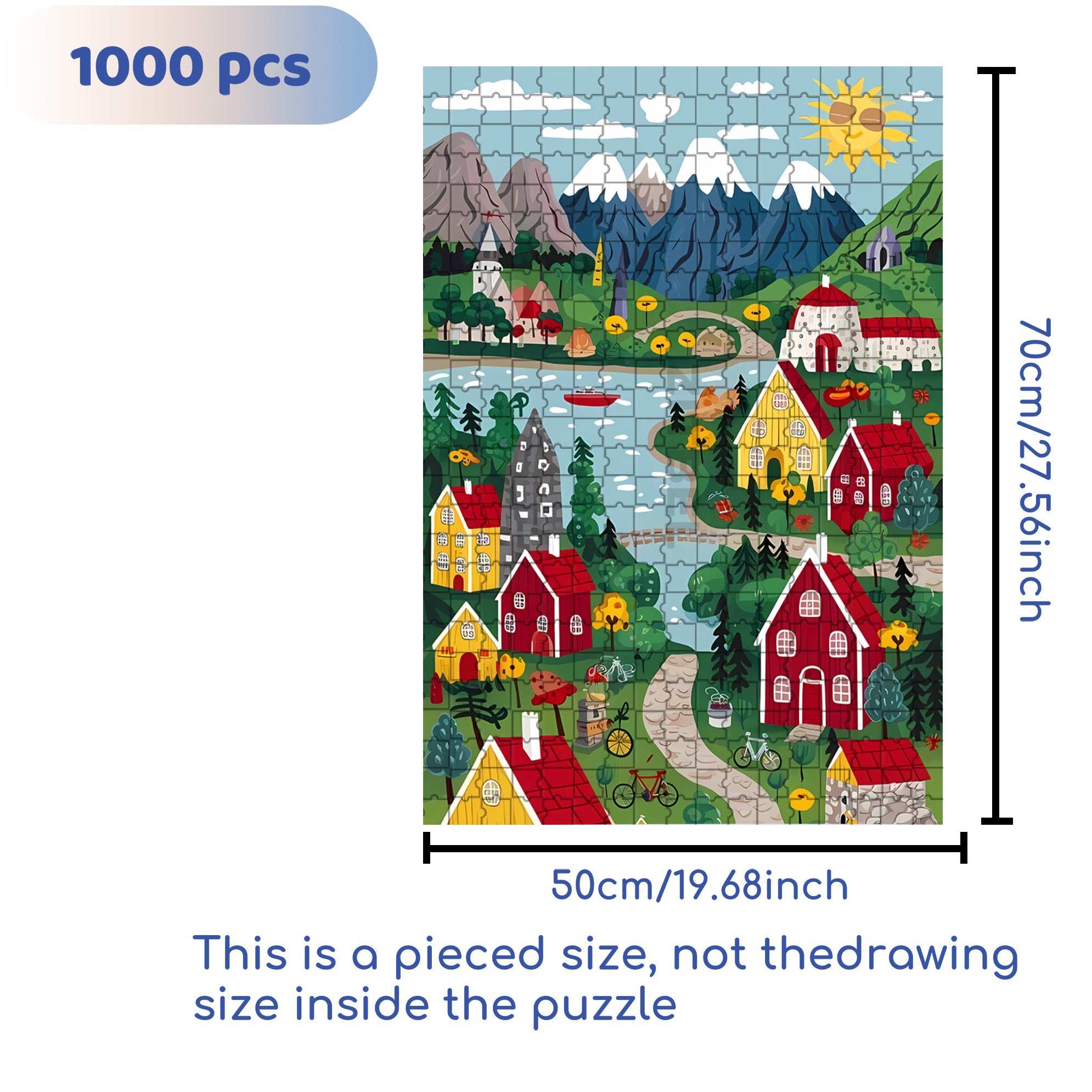 Lucerne 500pcs/1000pcs Jigsaw Puzzle, Scratch-Resistant, Interactive Family Game & Brain-Boosting DIY Decor, Perfect for Halloween, Christmas & New Year Gifts, Family Puzzle Game