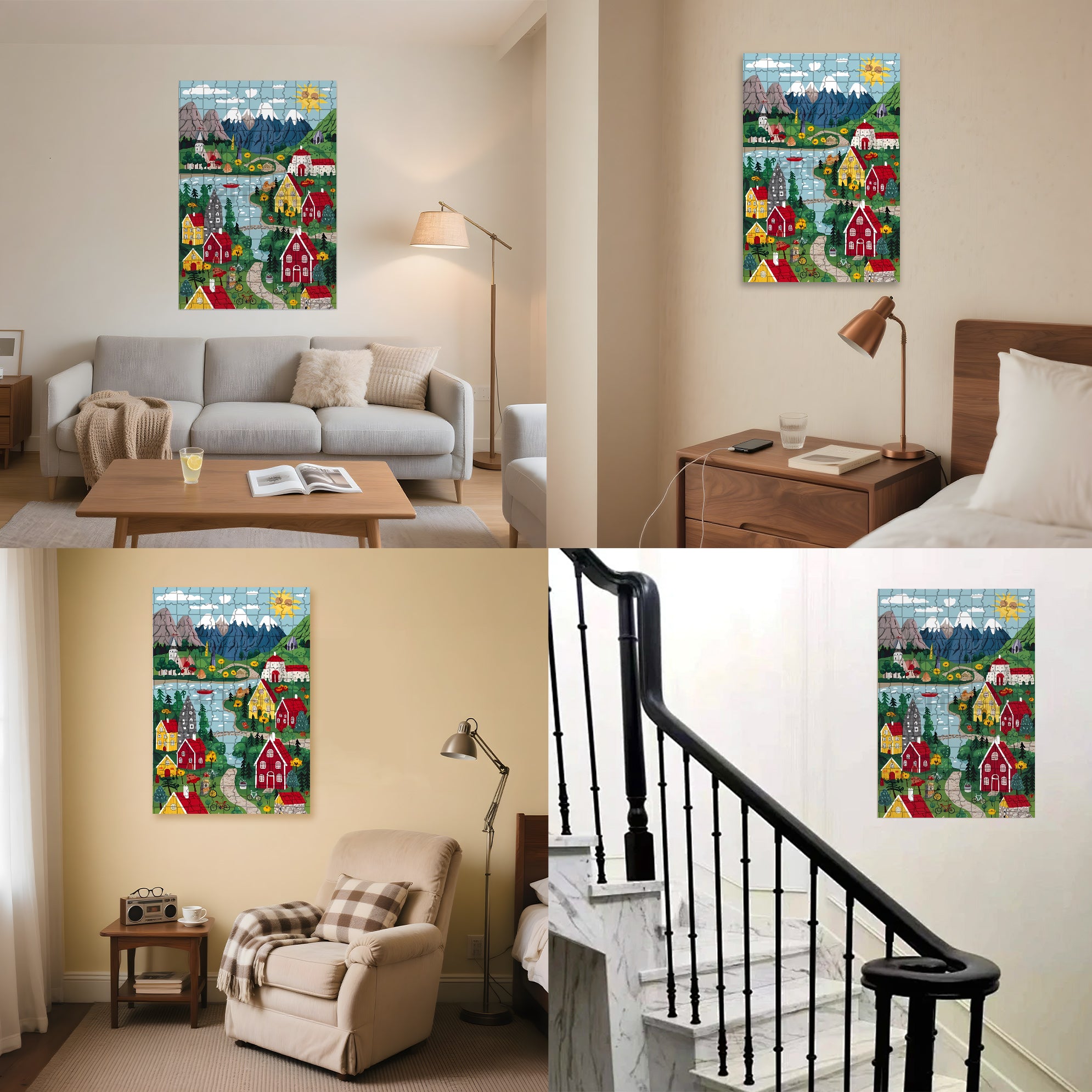 Lucerne 500pcs/1000pcs Jigsaw Puzzle, Scratch-Resistant, Interactive Family Game & Brain-Boosting DIY Decor, Perfect for Halloween, Christmas & New Year Gifts, Family Puzzle Game