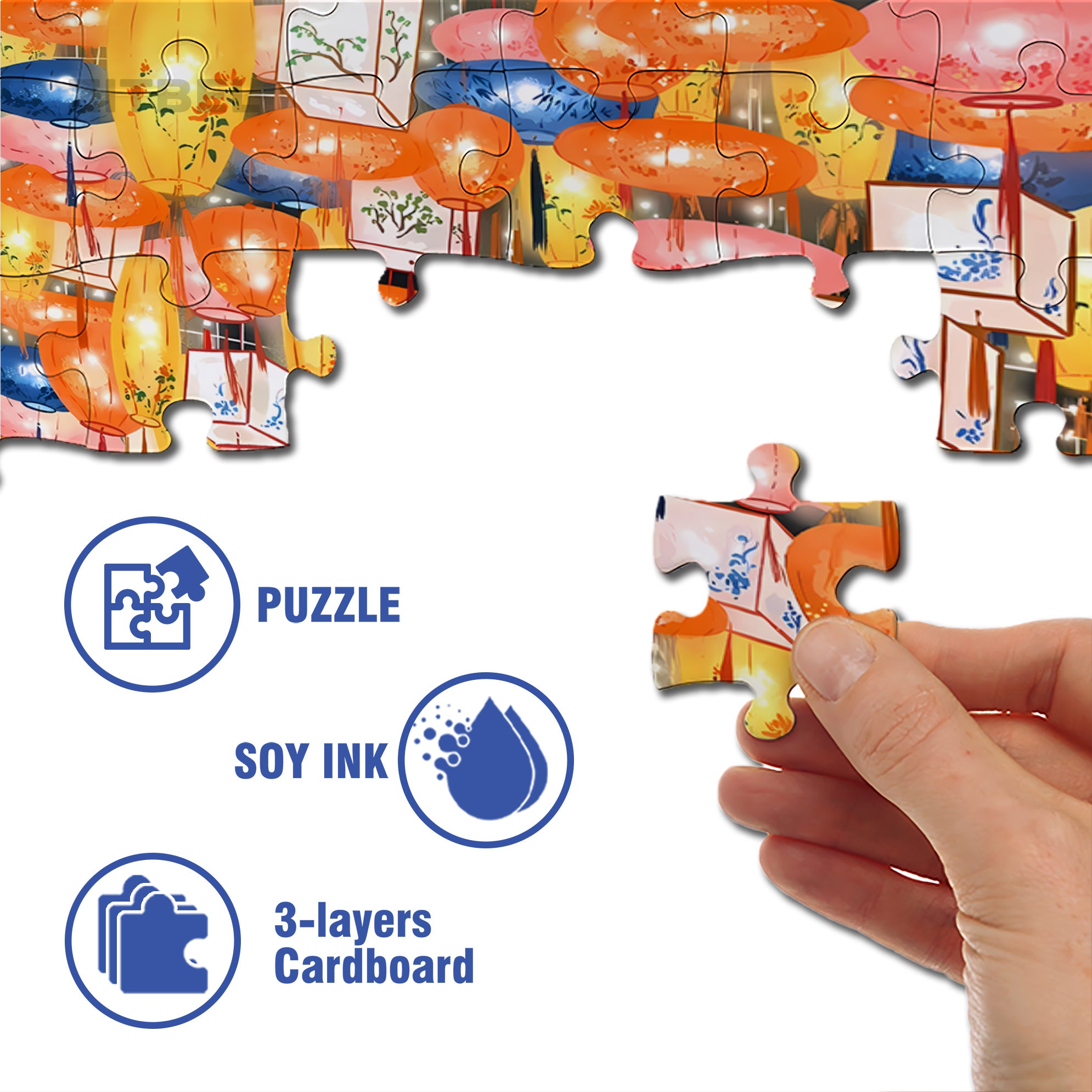 Mid-Autumn Festival 500pcs/1000pcs Jigsaw Puzzle, Scratch-Resistant, Interactive Family Game & Brain-Boosting DIY Decor, Perfect for Halloween, Christmas & New Year Gifts, Family Puzzle Game