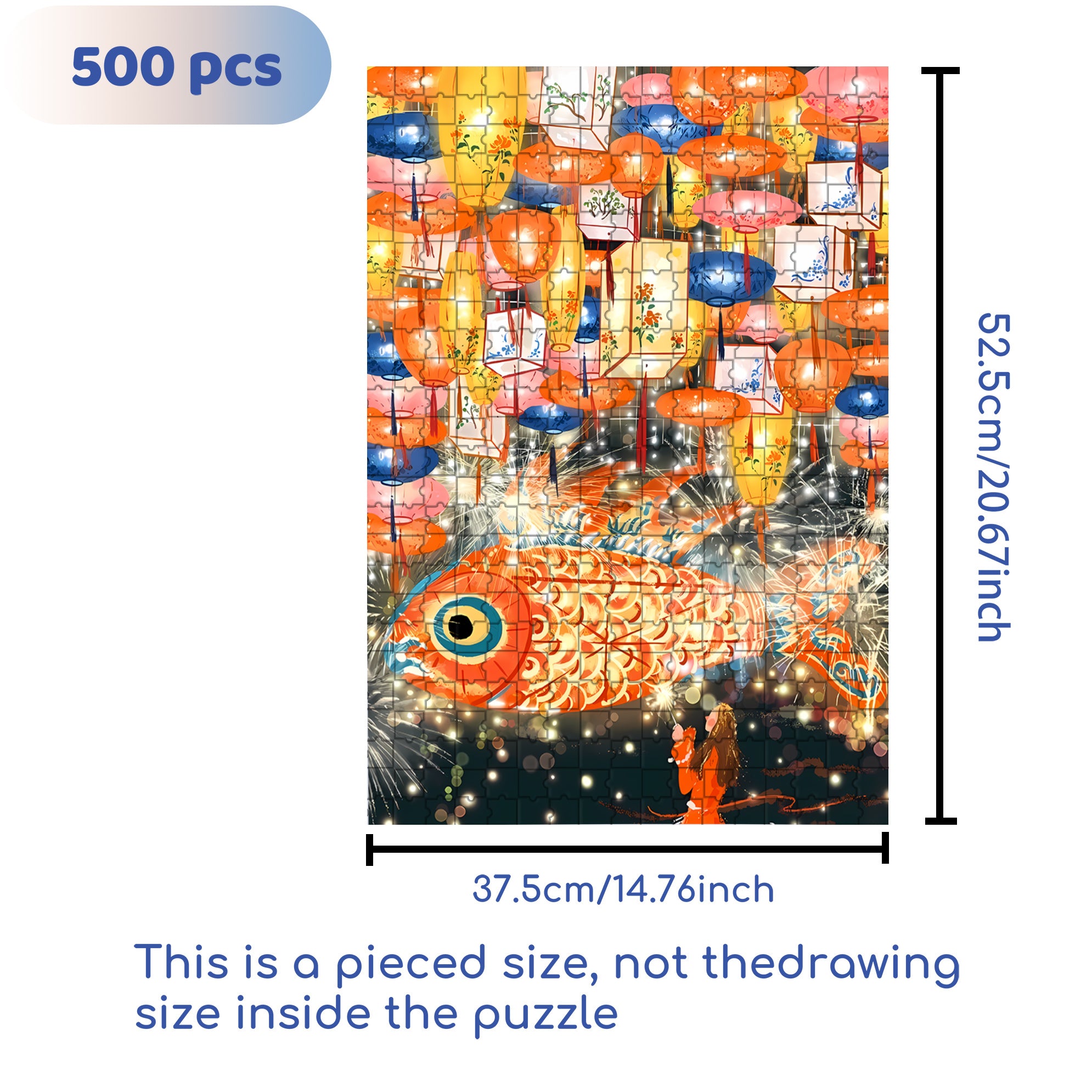 Mid-Autumn Festival 500pcs/1000pcs Jigsaw Puzzle, Scratch-Resistant, Interactive Family Game & Brain-Boosting DIY Decor, Perfect for Halloween, Christmas & New Year Gifts, Family Puzzle Game