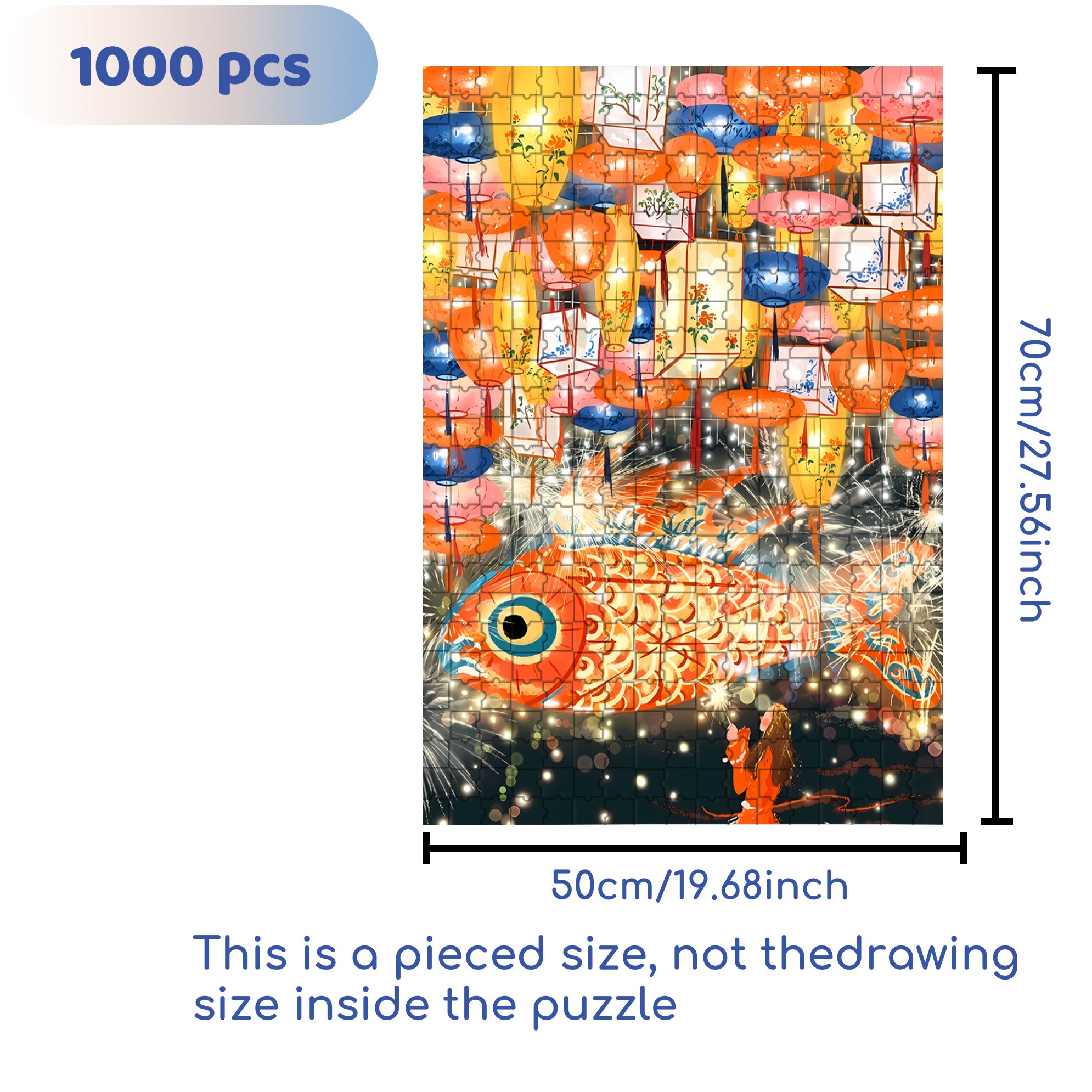 Mid-Autumn Festival 500pcs/1000pcs Jigsaw Puzzle, Scratch-Resistant, Interactive Family Game & Brain-Boosting DIY Decor, Perfect for Halloween, Christmas & New Year Gifts, Family Puzzle Game