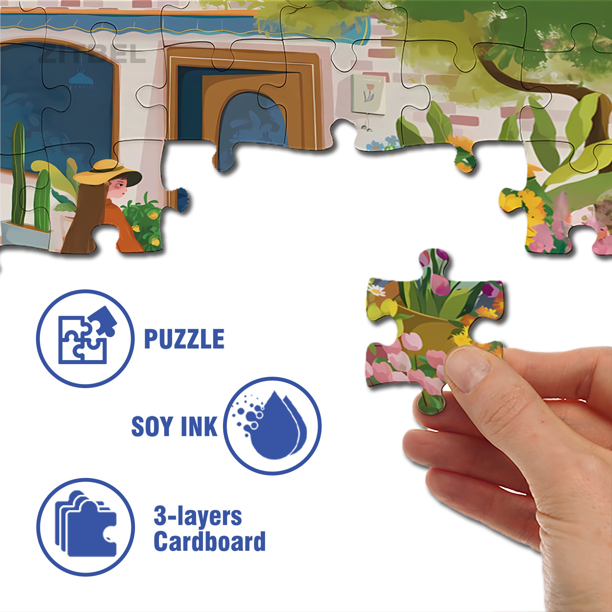 Nancy's Flower Shop 500pcs/1000pcs Jigsaw Puzzle, Scratch-Resistant, Interactive Family Game & Brain-Boosting DIY Decor, Perfect for Halloween, Christmas & New Year Gifts, Family Puzzle Game