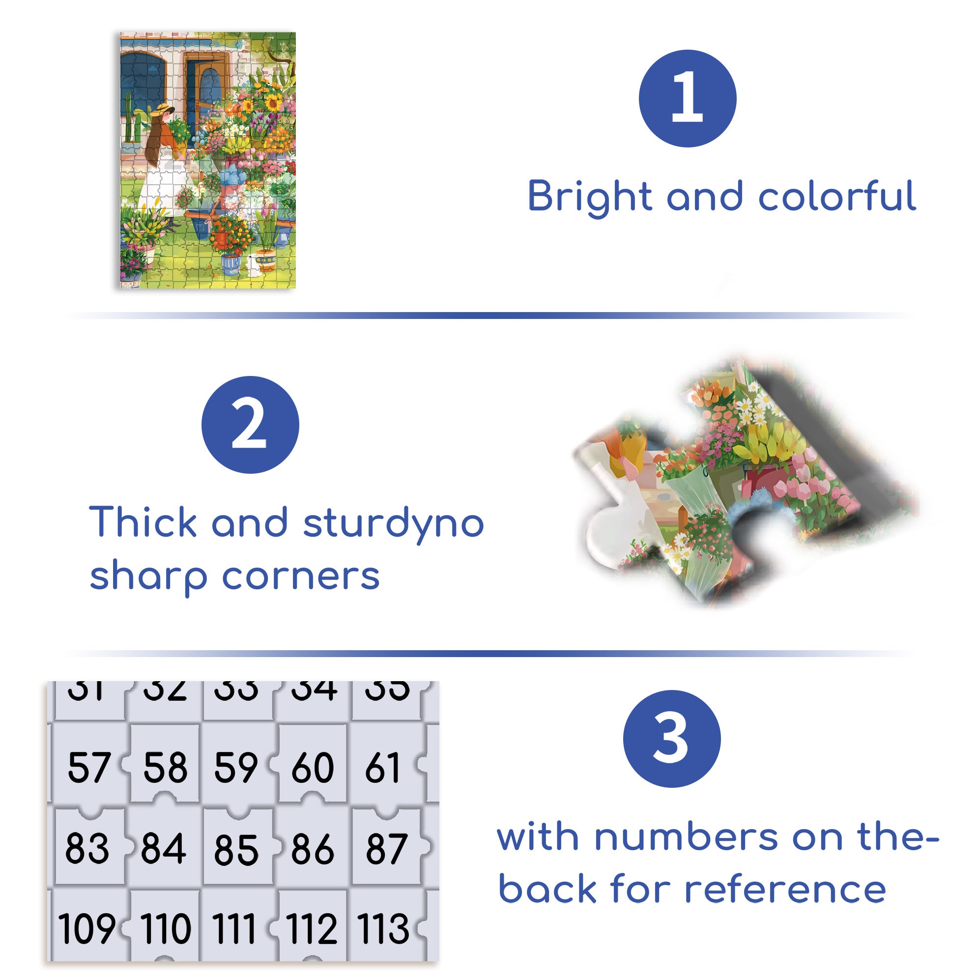 Nancy's Flower Shop 500pcs/1000pcs Jigsaw Puzzle, Scratch-Resistant, Interactive Family Game & Brain-Boosting DIY Decor, Perfect for Halloween, Christmas & New Year Gifts, Family Puzzle Game