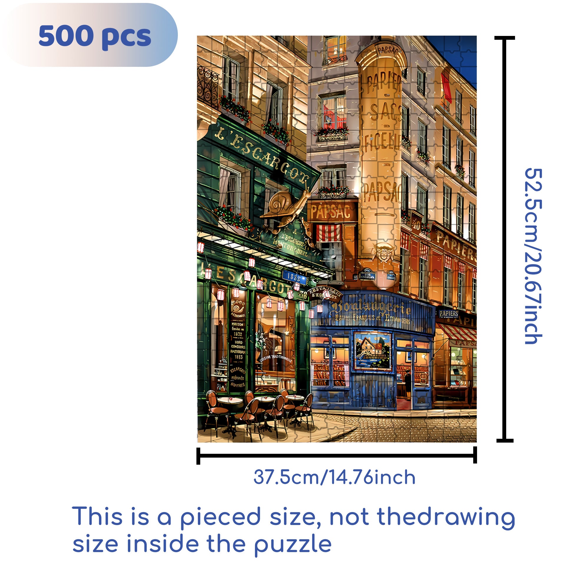 Night Tavern 500pcs/1000pcs Jigsaw Puzzle, Scratch-Resistant, Interactive Family Game & Brain-Boosting DIY Decor, Perfect for Halloween, Christmas & New Year Gifts, Family Puzzle Game
