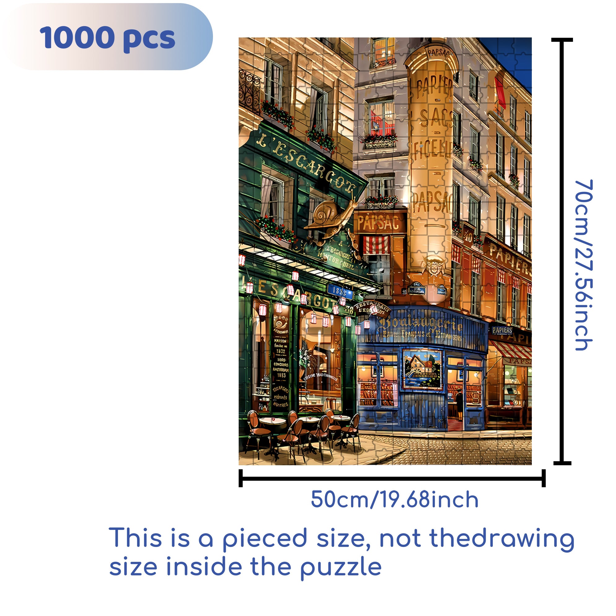 Night Tavern 500pcs/1000pcs Jigsaw Puzzle, Scratch-Resistant, Interactive Family Game & Brain-Boosting DIY Decor, Perfect for Halloween, Christmas & New Year Gifts, Family Puzzle Game