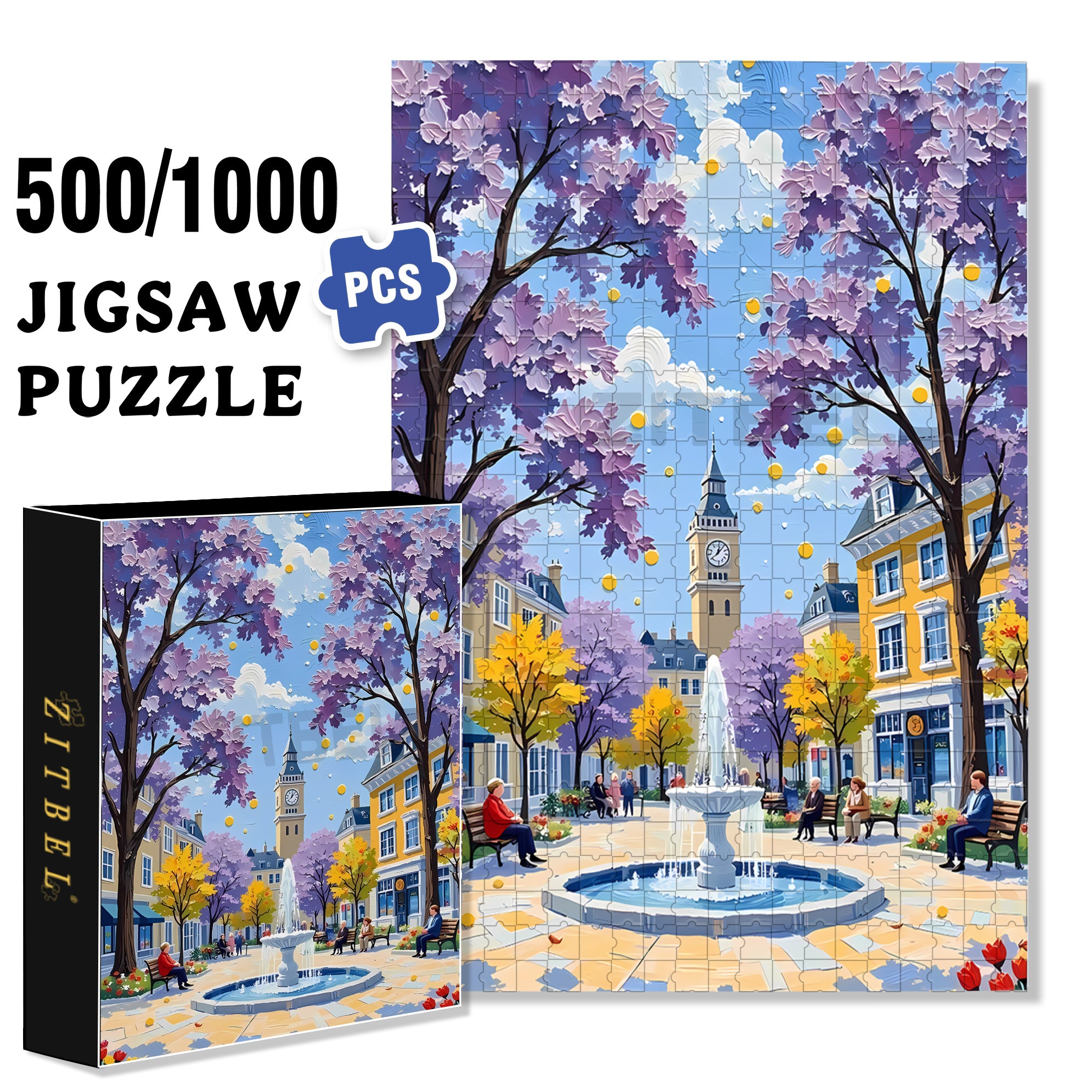 Park Scenery 500pcs/1000pcs Jigsaw Puzzle, Scratch-Resistant, Interactive Family Game & Brain-Boosting DIY Decor, Perfect for Halloween, Christmas & New Year Gifts, Family Puzzle Game
