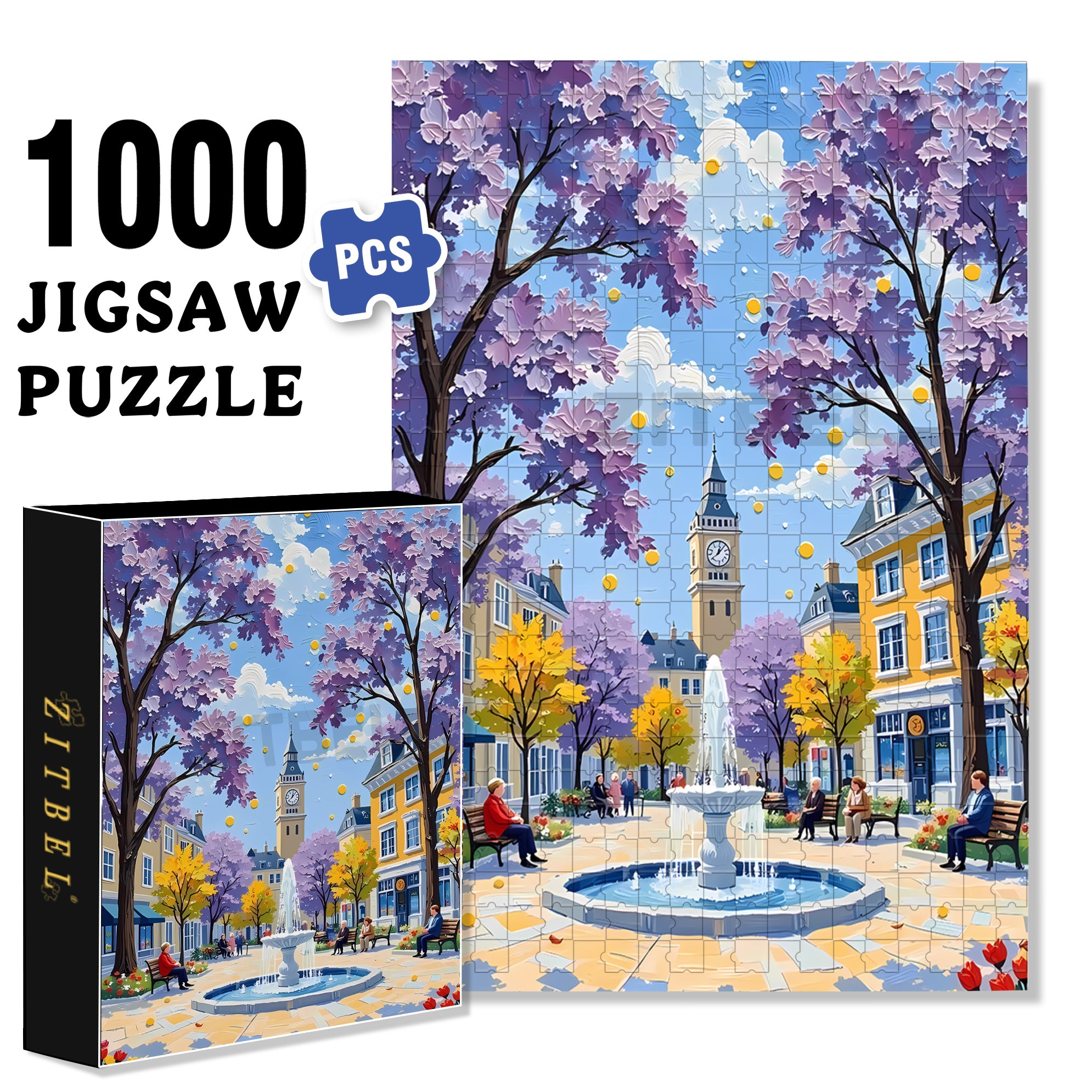 Park Scenery 500pcs/1000pcs Jigsaw Puzzle, Scratch-Resistant, Interactive Family Game & Brain-Boosting DIY Decor, Perfect for Halloween, Christmas & New Year Gifts, Family Puzzle Game