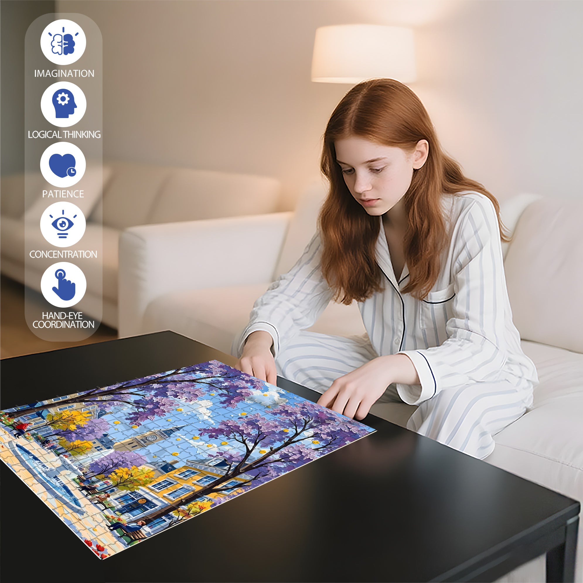 Park Scenery 500pcs/1000pcs Jigsaw Puzzle, Scratch-Resistant, Interactive Family Game & Brain-Boosting DIY Decor, Perfect for Halloween, Christmas & New Year Gifts, Family Puzzle Game