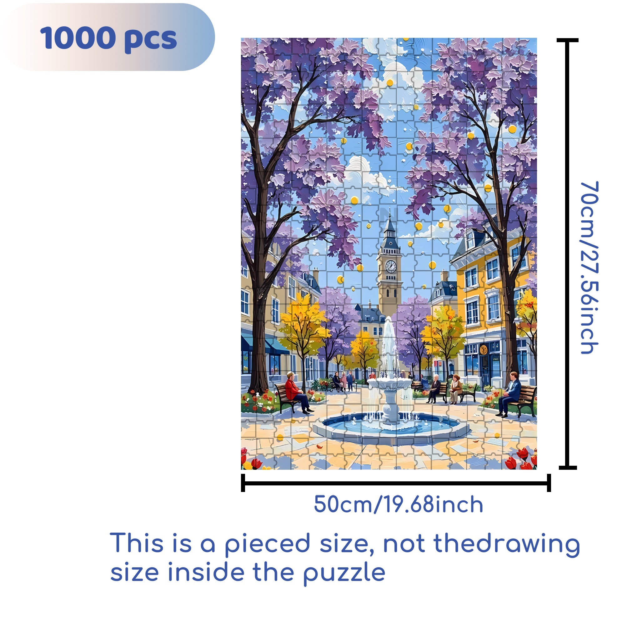Park Scenery 500pcs/1000pcs Jigsaw Puzzle, Scratch-Resistant, Interactive Family Game & Brain-Boosting DIY Decor, Perfect for Halloween, Christmas & New Year Gifts, Family Puzzle Game
