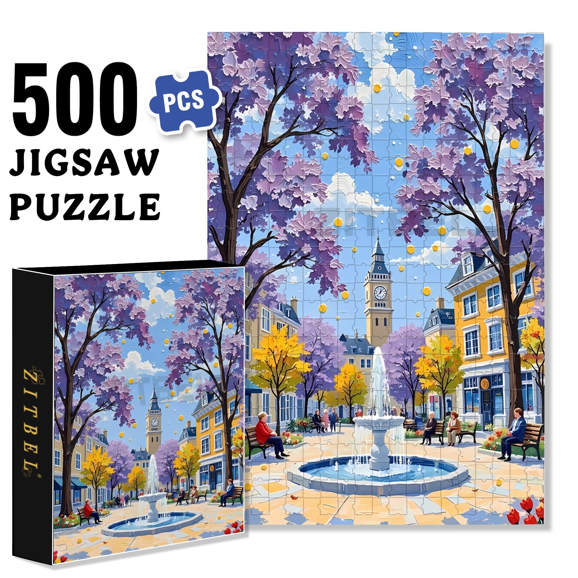 Park Scenery 500pcs/1000pcs Jigsaw Puzzle, Scratch-Resistant, Interactive Family Game & Brain-Boosting DIY Decor, Perfect for Halloween, Christmas & New Year Gifts, Family Puzzle Game