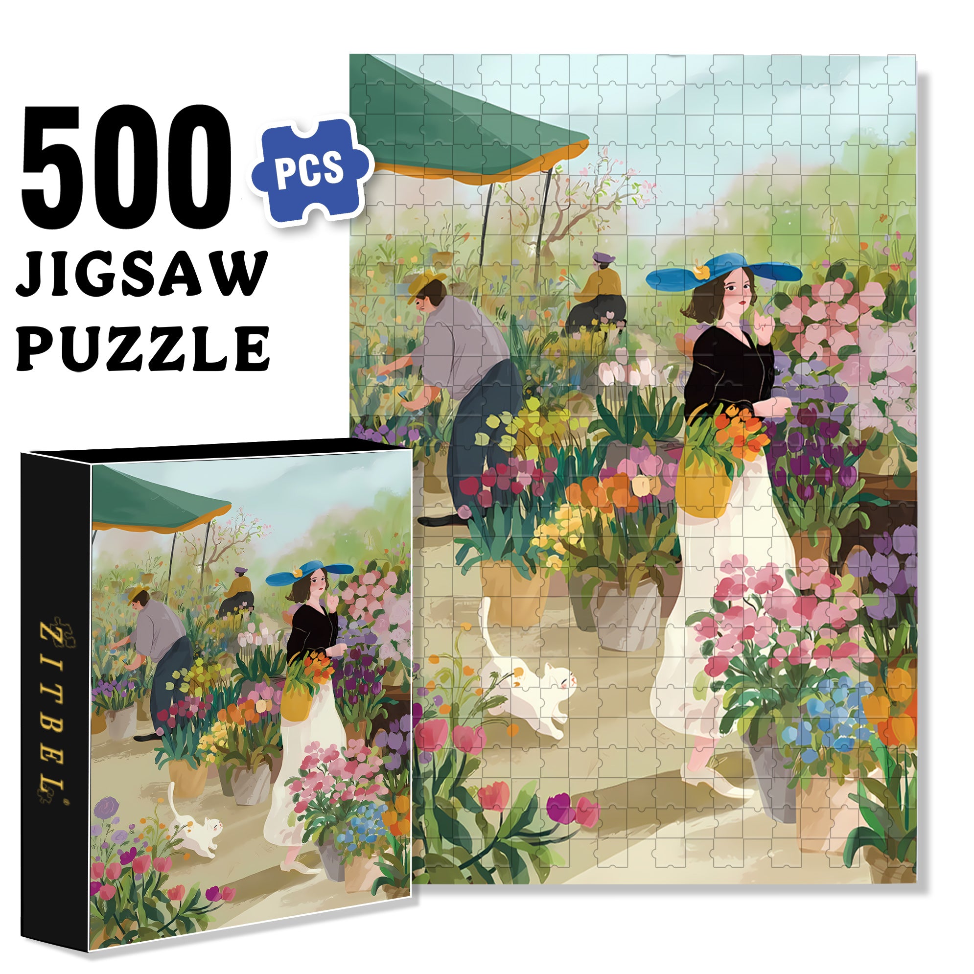 Pretty Woman 500pcs/1000pcs Jigsaw Puzzle, Scratch-Resistant, Interactive Family Game & Brain-Boosting DIY Decor, Perfect for Halloween, Christmas & New Year Gifts, Family Puzzle Game