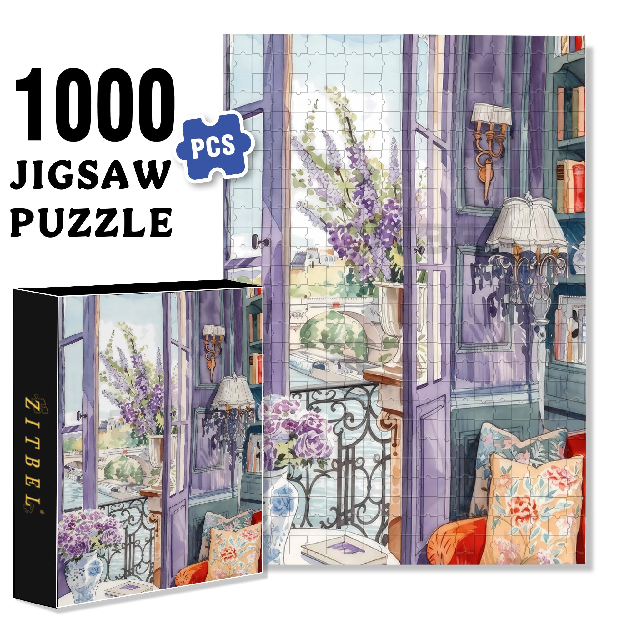 Purple World 500pcs/1000pcs Jigsaw Puzzle, Scratch-Resistant, Interactive Family Game & Brain-Boosting DIY Decor, Perfect for Halloween, Christmas & New Year Gifts, Family Puzzle Game