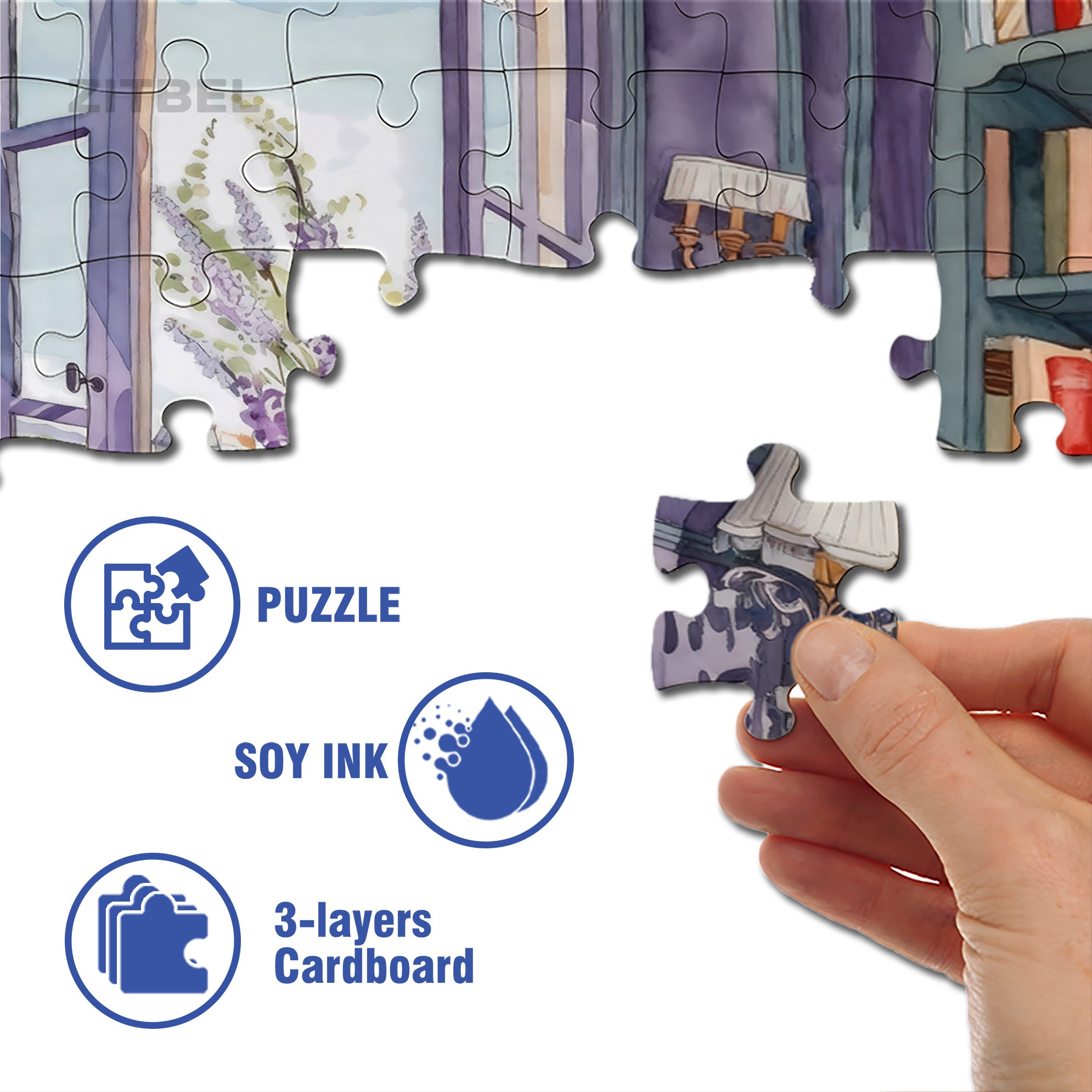 Purple World 500pcs/1000pcs Jigsaw Puzzle, Scratch-Resistant, Interactive Family Game & Brain-Boosting DIY Decor, Perfect for Halloween, Christmas & New Year Gifts, Family Puzzle Game