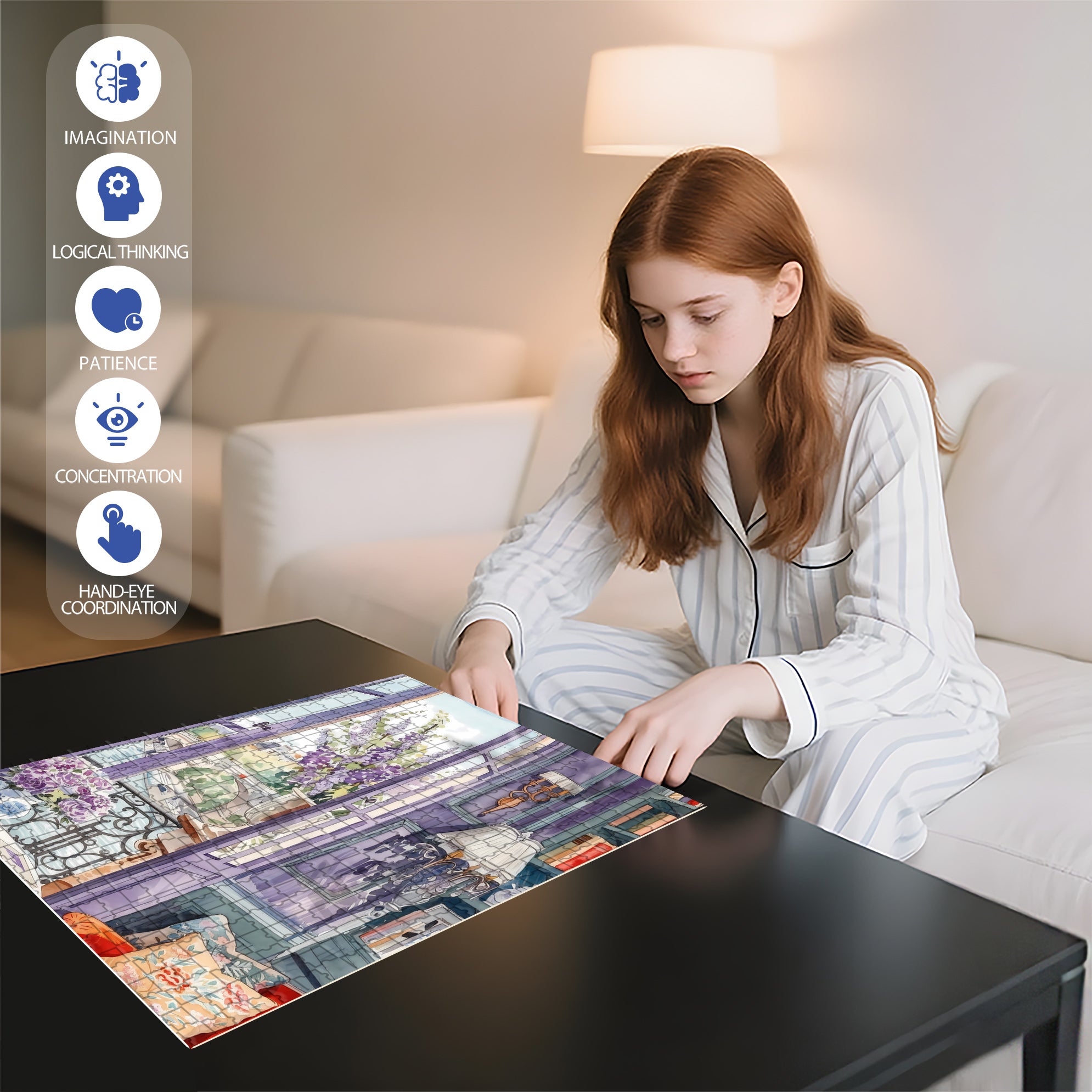 Purple World 500pcs/1000pcs Jigsaw Puzzle, Scratch-Resistant, Interactive Family Game & Brain-Boosting DIY Decor, Perfect for Halloween, Christmas & New Year Gifts, Family Puzzle Game