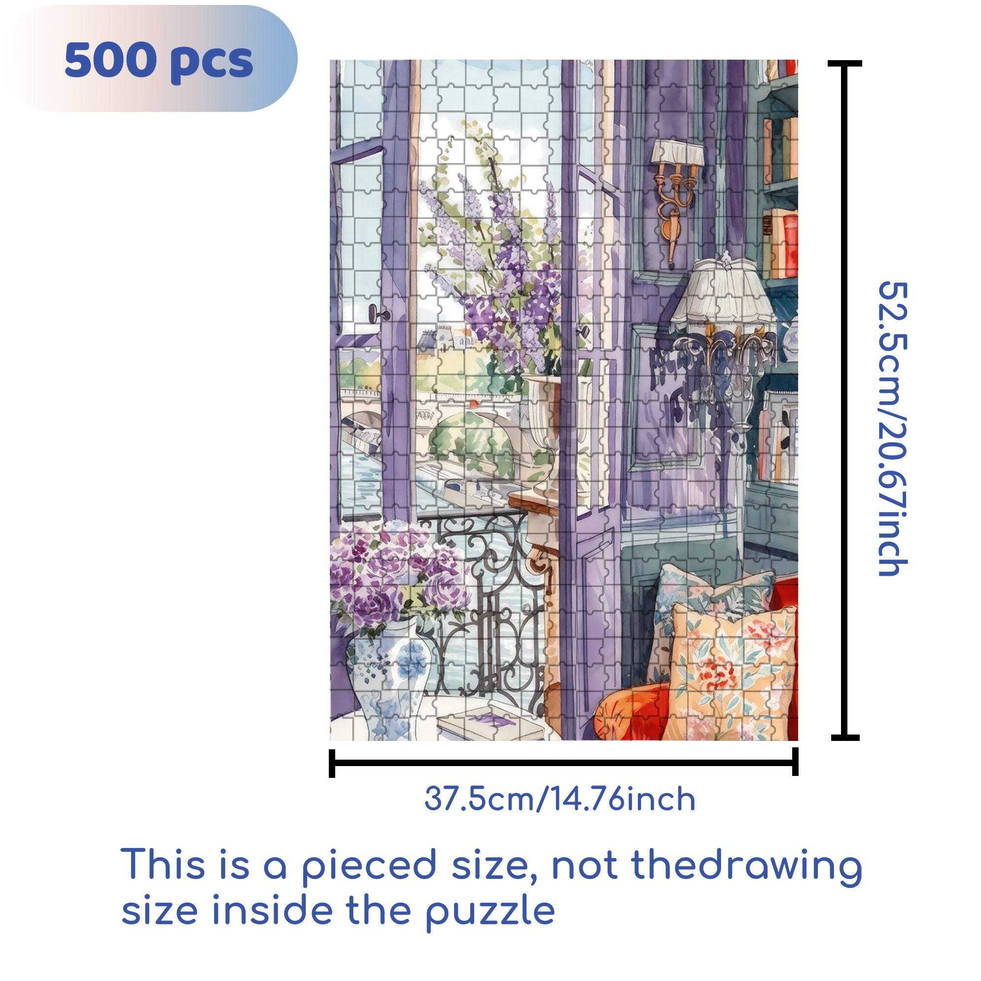 Purple World 500pcs/1000pcs Jigsaw Puzzle, Scratch-Resistant, Interactive Family Game & Brain-Boosting DIY Decor, Perfect for Halloween, Christmas & New Year Gifts, Family Puzzle Game