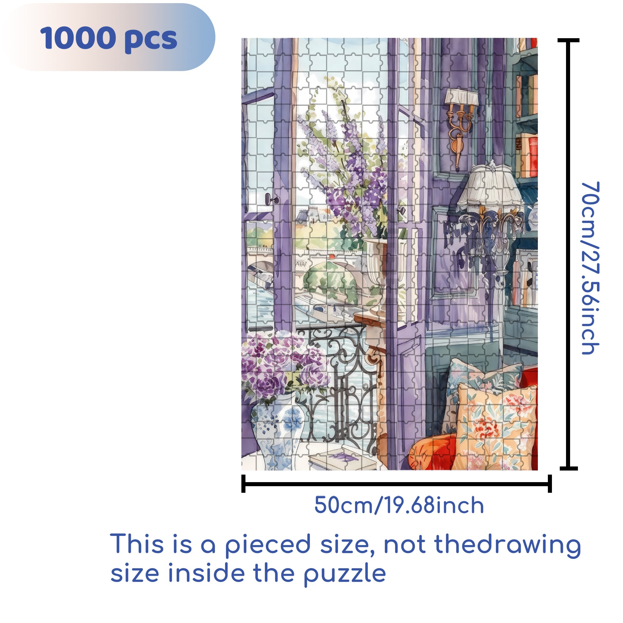 Purple World 500pcs/1000pcs Jigsaw Puzzle, Scratch-Resistant, Interactive Family Game & Brain-Boosting DIY Decor, Perfect for Halloween, Christmas & New Year Gifts, Family Puzzle Game