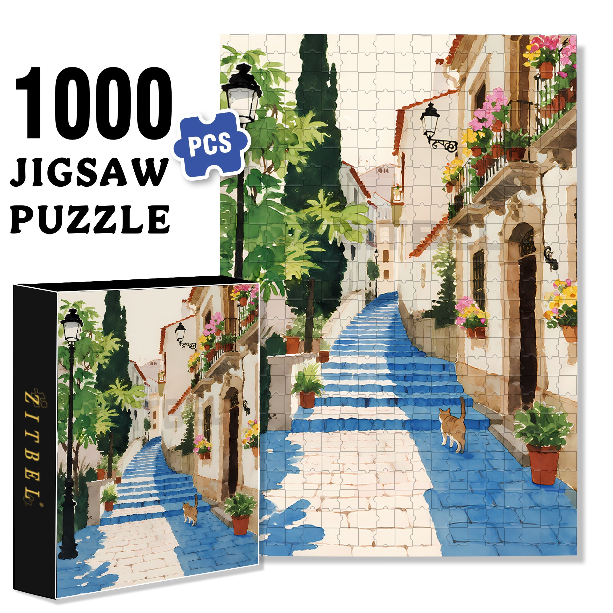 Quiet Streets 500pcs/1000pcs Jigsaw Puzzle, Scratch-Resistant, Interactive Family Game & Brain-Boosting DIY Decor, Perfect for Halloween, Christmas & New Year Gifts, Family Puzzle Game