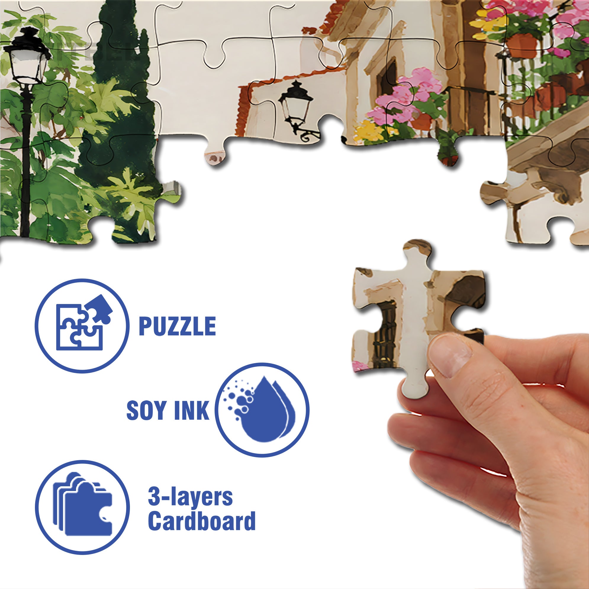 Quiet Streets 500pcs/1000pcs Jigsaw Puzzle, Scratch-Resistant, Interactive Family Game & Brain-Boosting DIY Decor, Perfect for Halloween, Christmas & New Year Gifts, Family Puzzle Game