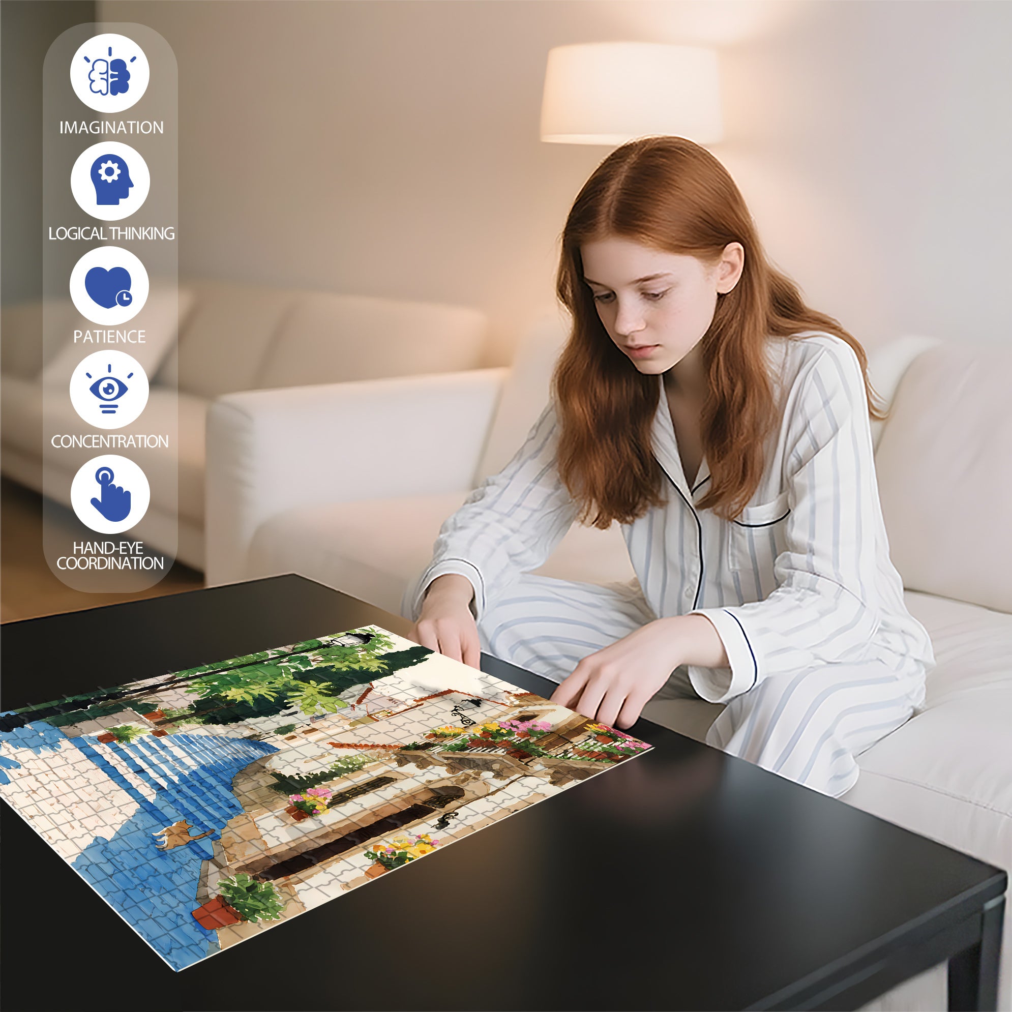 Quiet Streets 500pcs/1000pcs Jigsaw Puzzle, Scratch-Resistant, Interactive Family Game & Brain-Boosting DIY Decor, Perfect for Halloween, Christmas & New Year Gifts, Family Puzzle Game