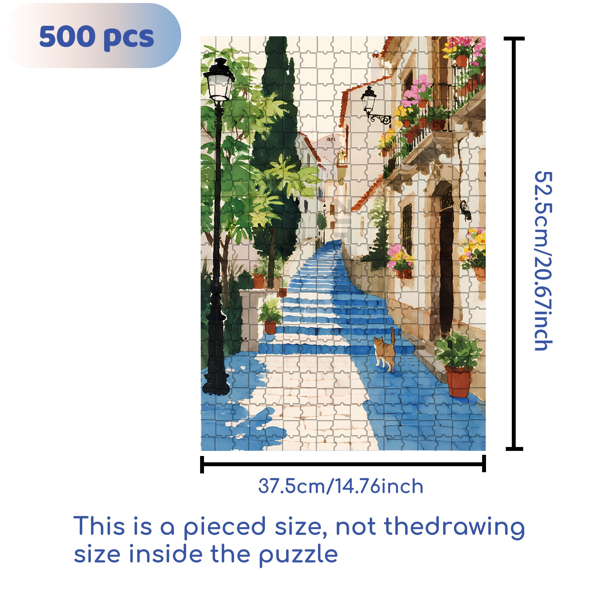 Quiet Streets 500pcs/1000pcs Jigsaw Puzzle, Scratch-Resistant, Interactive Family Game & Brain-Boosting DIY Decor, Perfect for Halloween, Christmas & New Year Gifts, Family Puzzle Game