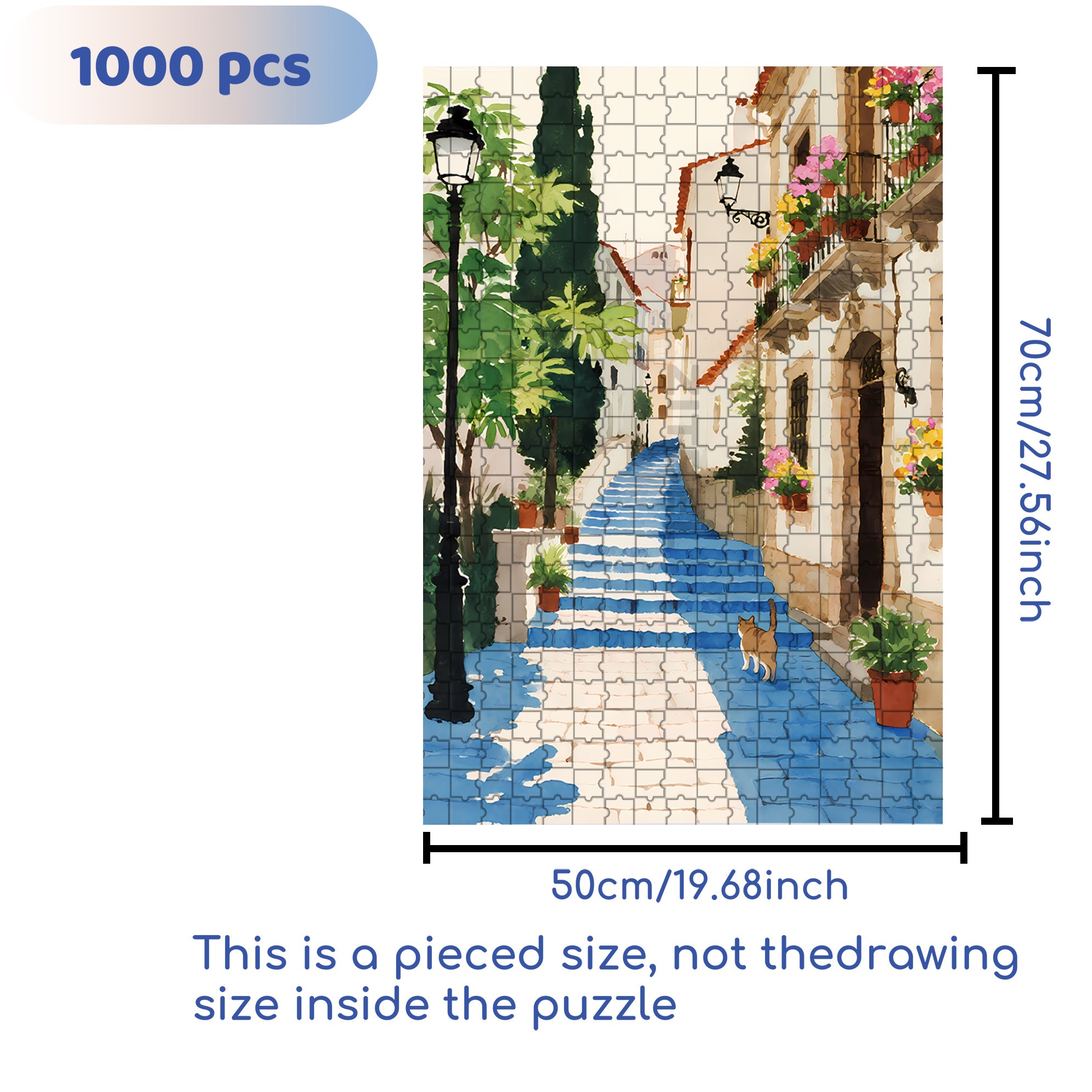 Quiet Streets 500pcs/1000pcs Jigsaw Puzzle, Scratch-Resistant, Interactive Family Game & Brain-Boosting DIY Decor, Perfect for Halloween, Christmas & New Year Gifts, Family Puzzle Game