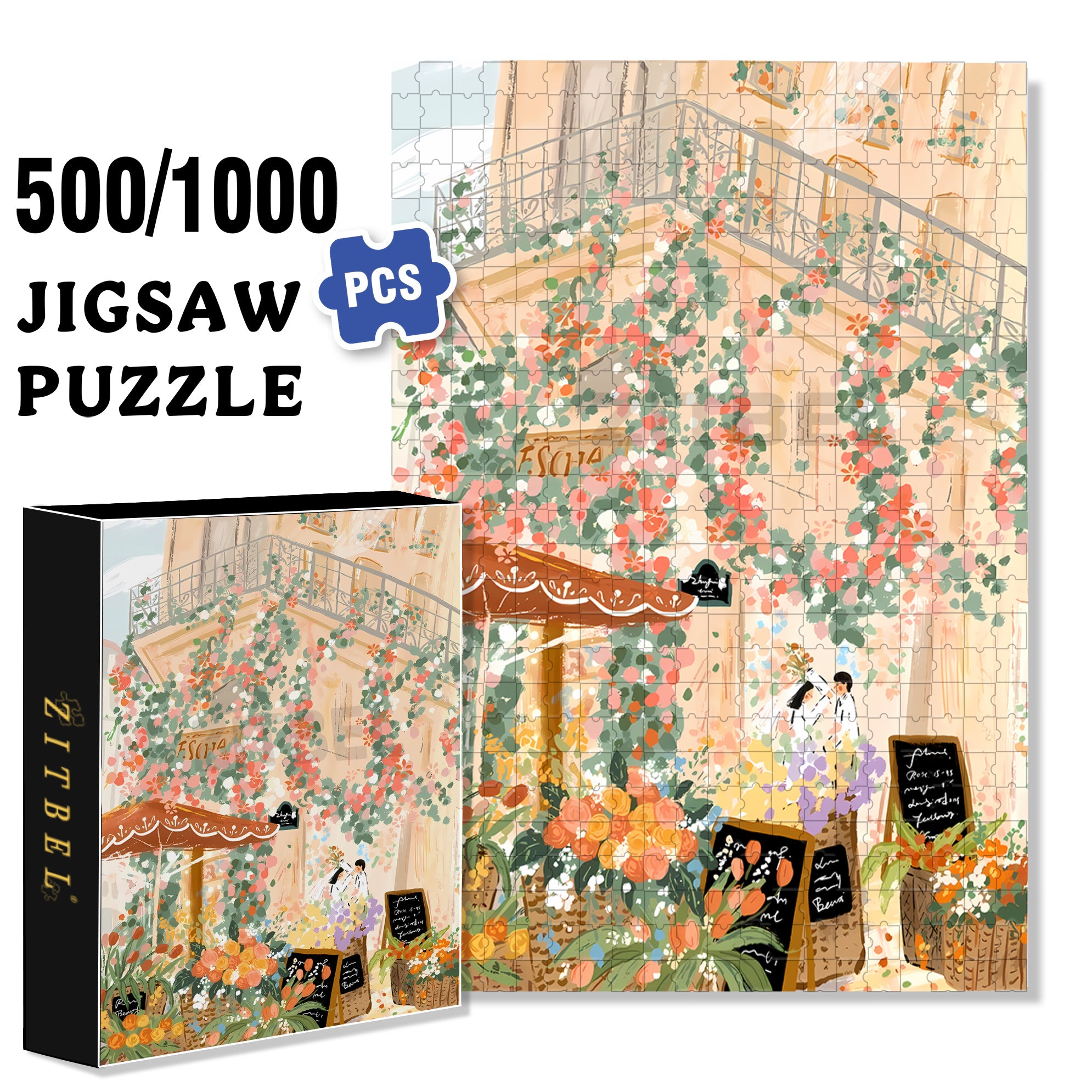 Sweet Moments 500pcs/1000pcs Jigsaw Puzzle, Scratch-Resistant, Interactive Family Game & Brain-Boosting DIY Decor, Perfect for Halloween, Christmas & New Year Gifts, Family Puzzle Game