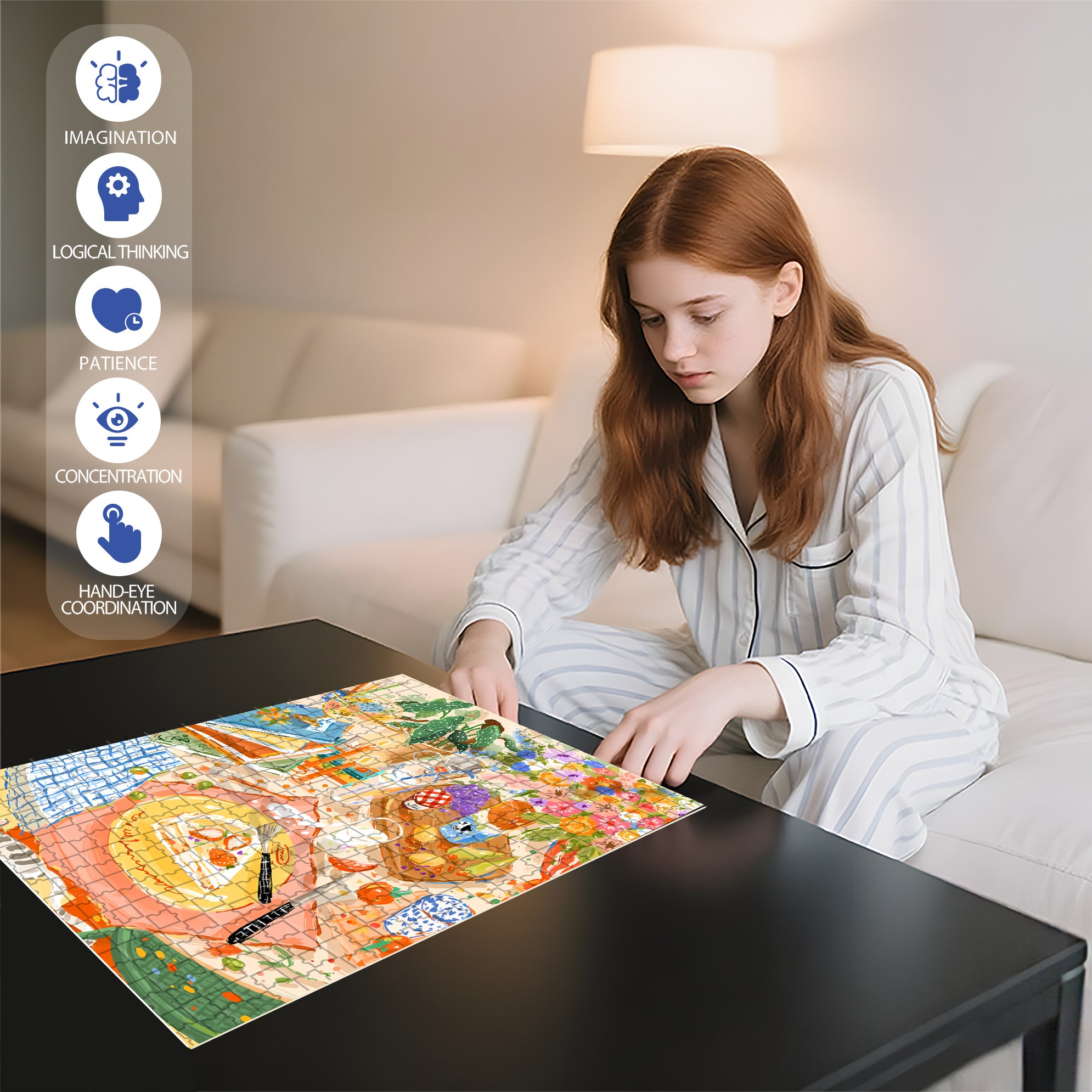 Take A Break 500pcs/1000pcs Jigsaw Puzzle, Scratch-Resistant, Interactive Family Game & Brain-Boosting DIY Decor, Perfect for Halloween, Christmas & New Year Gifts, Family Puzzle Game