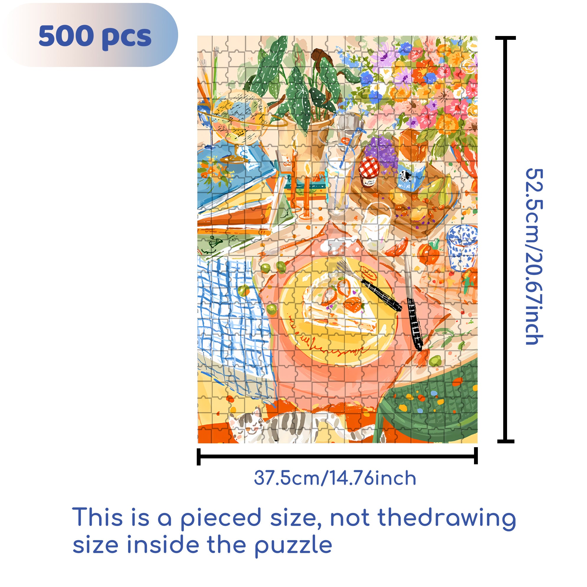 Take A Break 500pcs/1000pcs Jigsaw Puzzle, Scratch-Resistant, Interactive Family Game & Brain-Boosting DIY Decor, Perfect for Halloween, Christmas & New Year Gifts, Family Puzzle Game