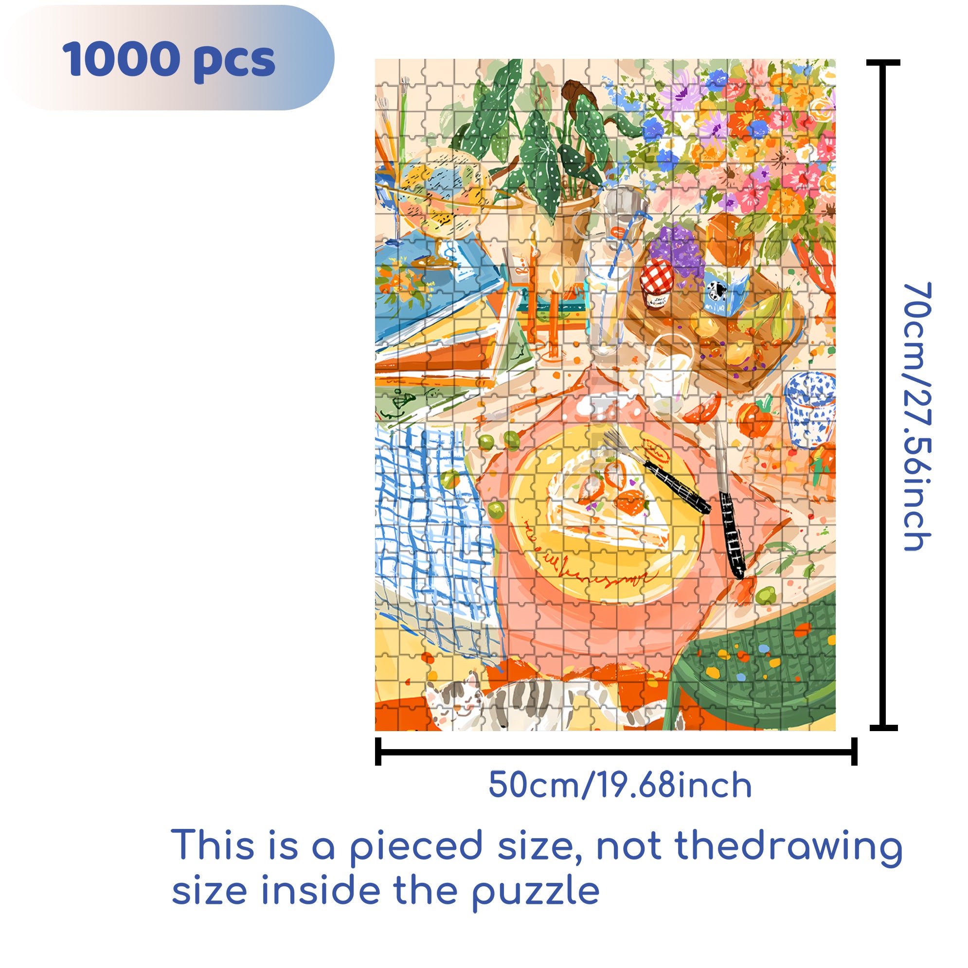 Take A Break 500pcs/1000pcs Jigsaw Puzzle, Scratch-Resistant, Interactive Family Game & Brain-Boosting DIY Decor, Perfect for Halloween, Christmas & New Year Gifts, Family Puzzle Game