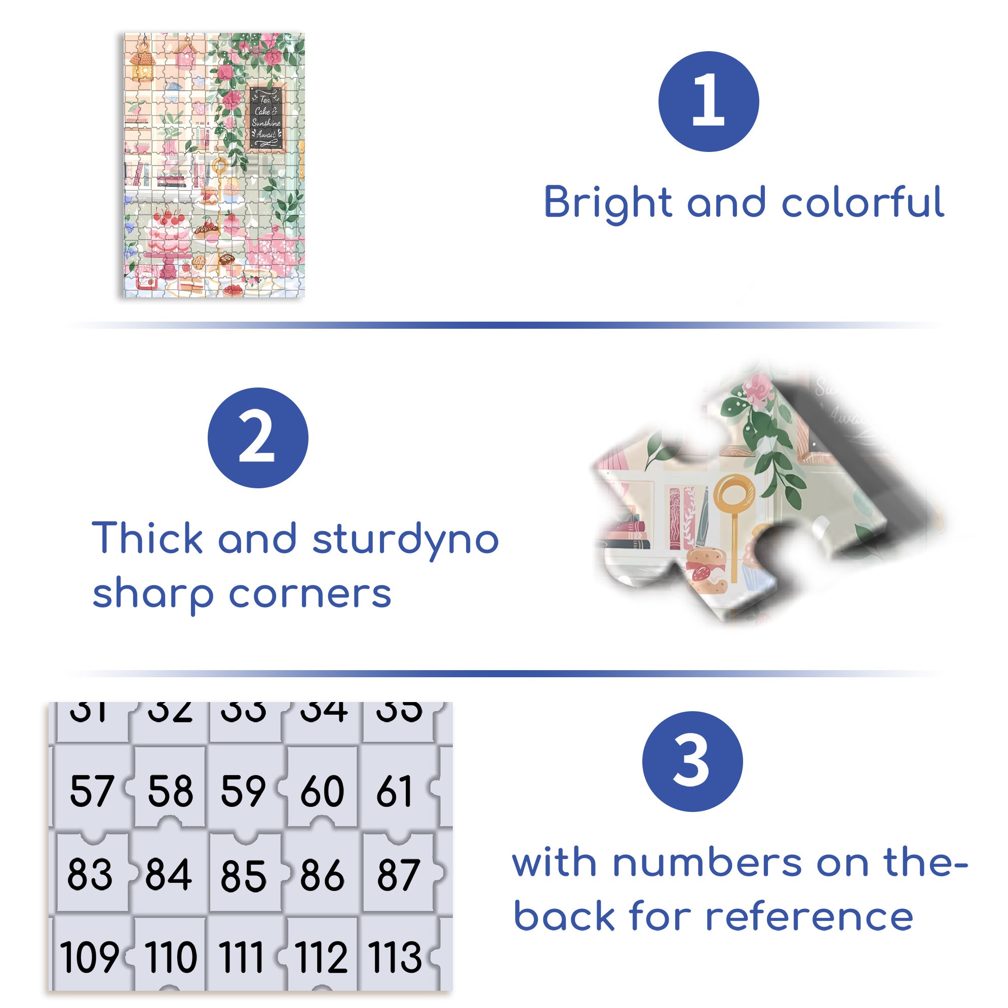 Tea & Cake 500pcs/1000pcs Jigsaw Puzzle, Scratch-Resistant, Interactive Family Game & Brain-Boosting DIY Decor, Perfect for Halloween, Christmas & New Year Gifts, Family Puzzle Game