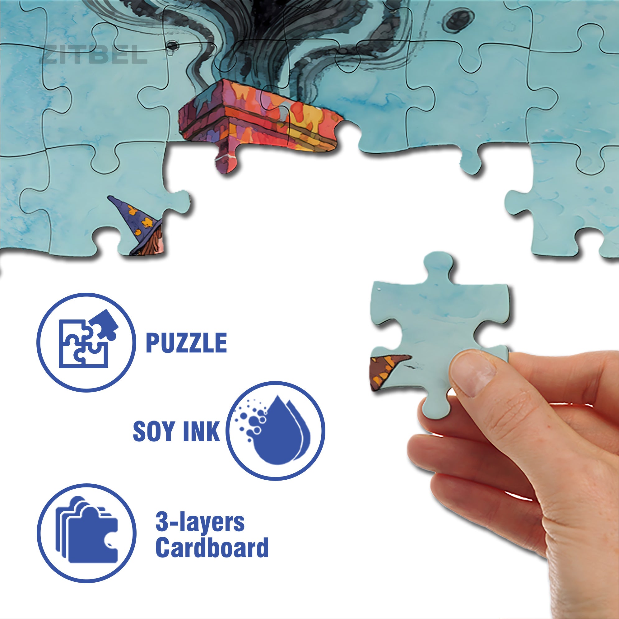 Three Witches 500pcs/1000pcs Jigsaw Puzzle, Scratch-Resistant, Interactive Family Game & Brain-Boosting DIY Decor, Perfect for Halloween, Christmas & New Year Gifts, Family Puzzle Game
