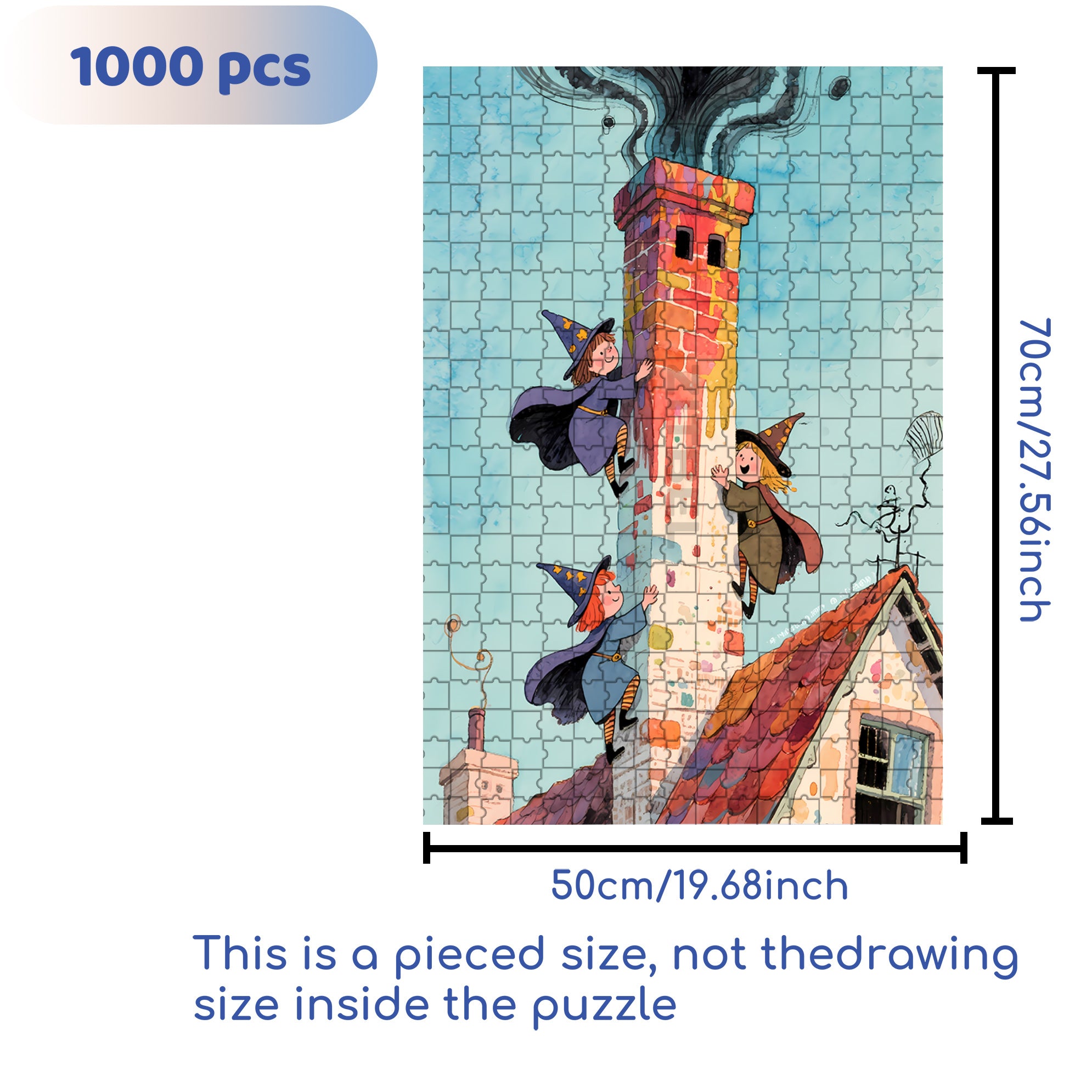 Three Witches 500pcs/1000pcs Jigsaw Puzzle, Scratch-Resistant, Interactive Family Game & Brain-Boosting DIY Decor, Perfect for Halloween, Christmas & New Year Gifts, Family Puzzle Game