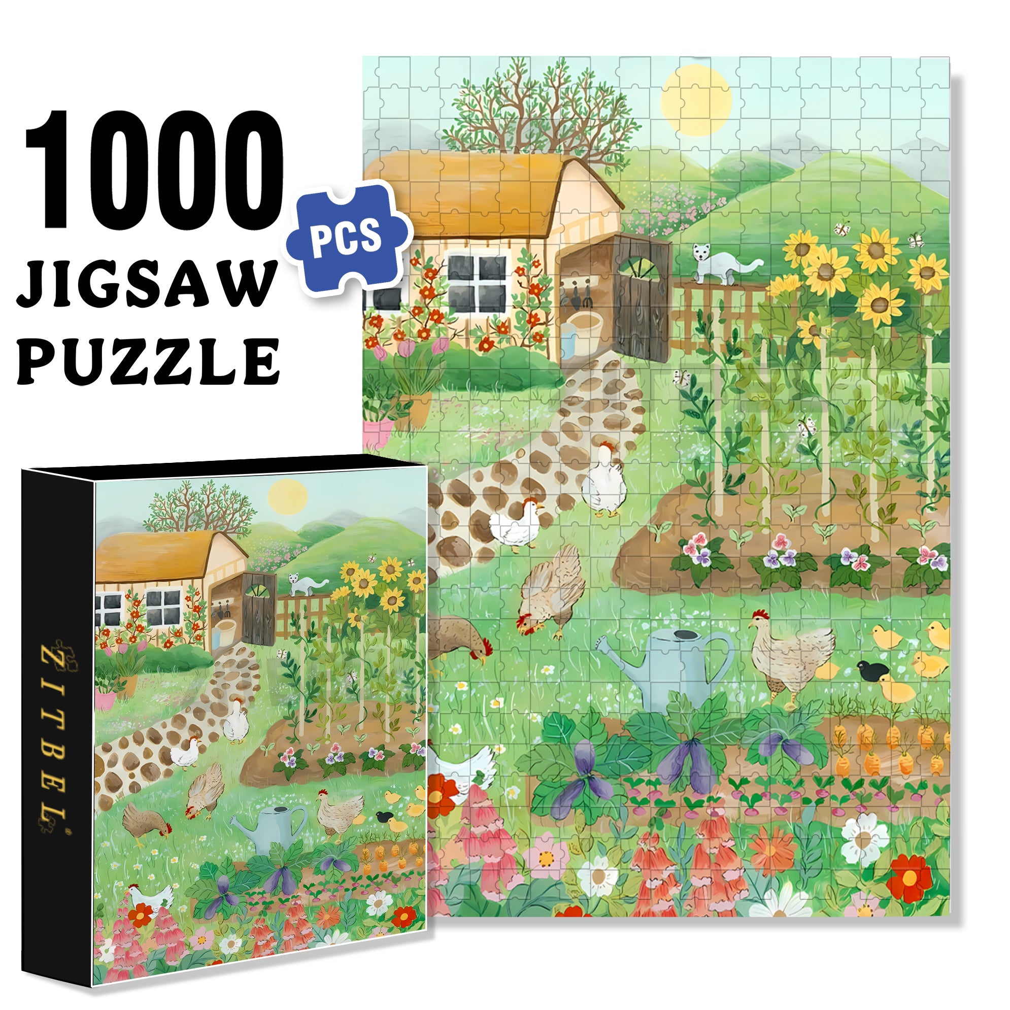 Uncle Scott's Farm 500pcs/1000pcs Jigsaw Puzzle, Scratch-Resistant, Interactive Family Game & Brain-Boosting DIY Decor, Perfect for Halloween, Christmas & New Year Gifts, Family Puzzle Game