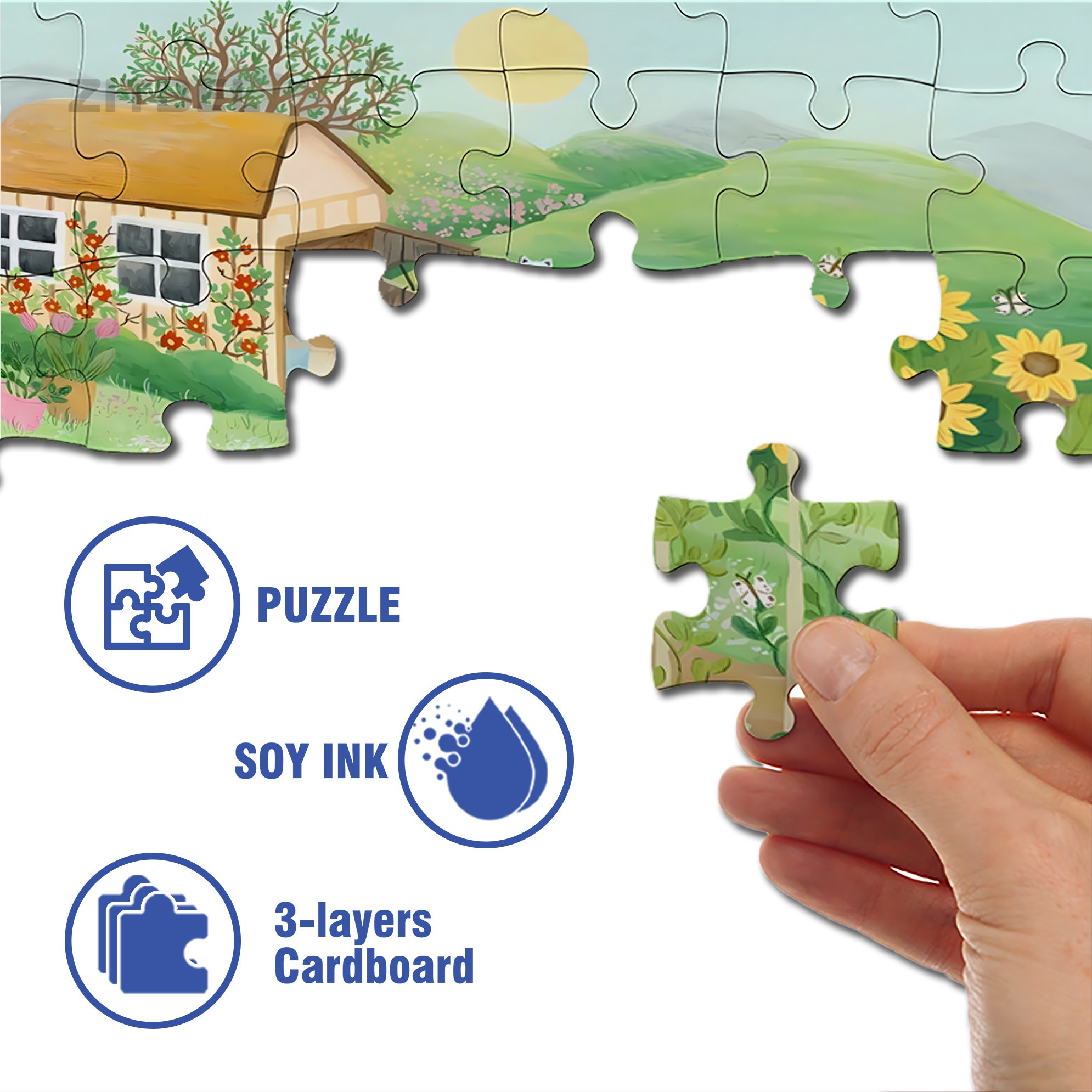 Uncle Scott's Farm 500pcs/1000pcs Jigsaw Puzzle, Scratch-Resistant, Interactive Family Game & Brain-Boosting DIY Decor, Perfect for Halloween, Christmas & New Year Gifts, Family Puzzle Game