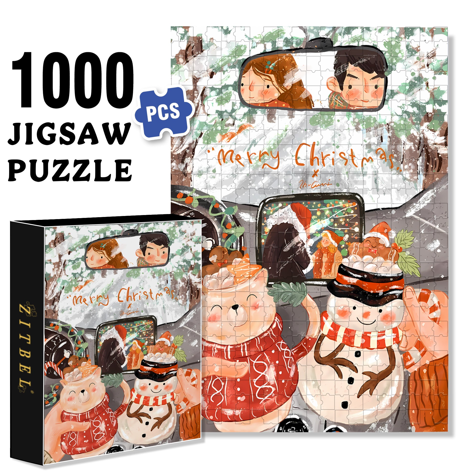 Warm Moments 500pcs/1000pcs Jigsaw Puzzle, Scratch-Resistant, Interactive Family Game & Brain-Boosting DIY Decor, Perfect for Halloween, Christmas & New Year Gifts, Family Puzzle Game