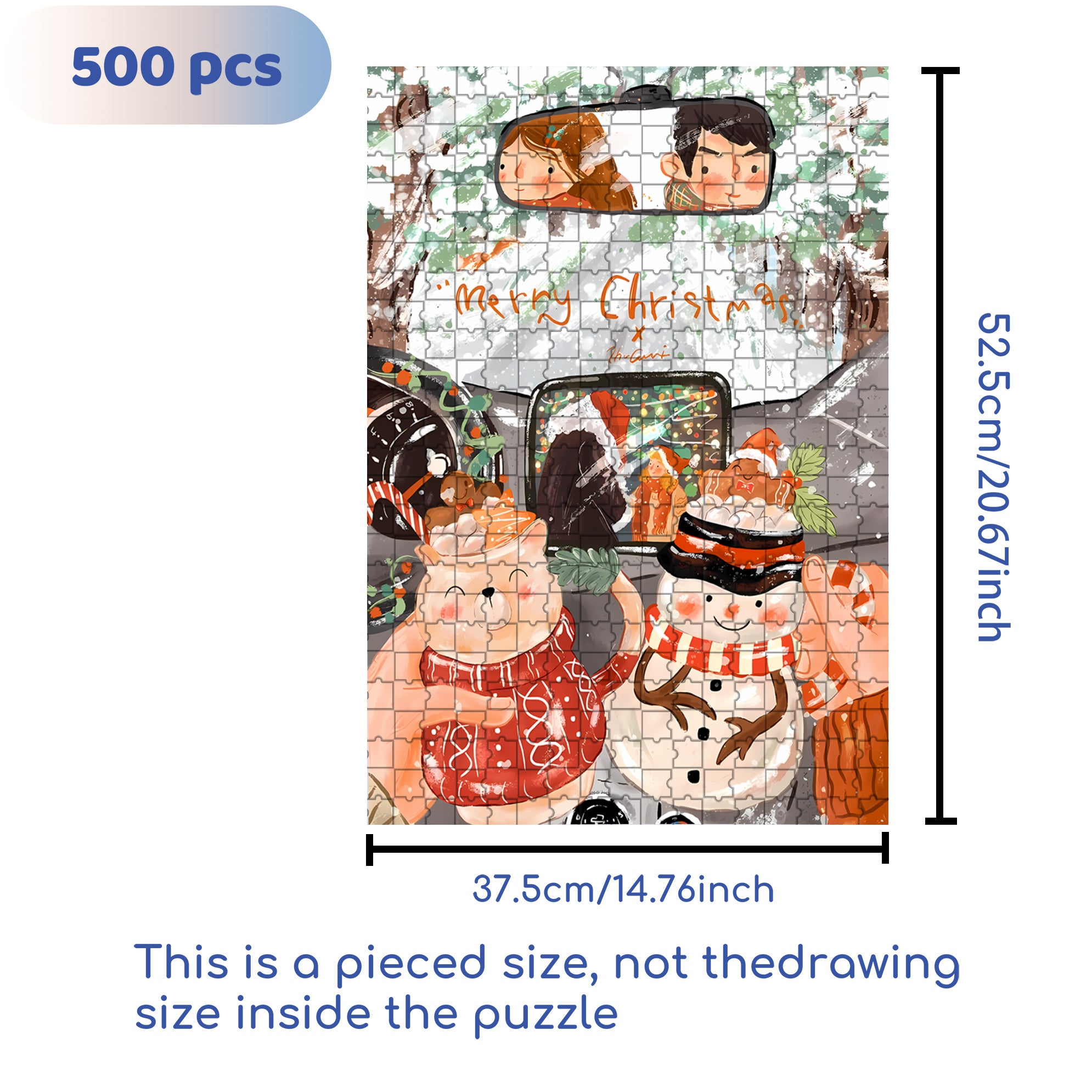 Warm Moments 500pcs/1000pcs Jigsaw Puzzle, Scratch-Resistant, Interactive Family Game & Brain-Boosting DIY Decor, Perfect for Halloween, Christmas & New Year Gifts, Family Puzzle Game