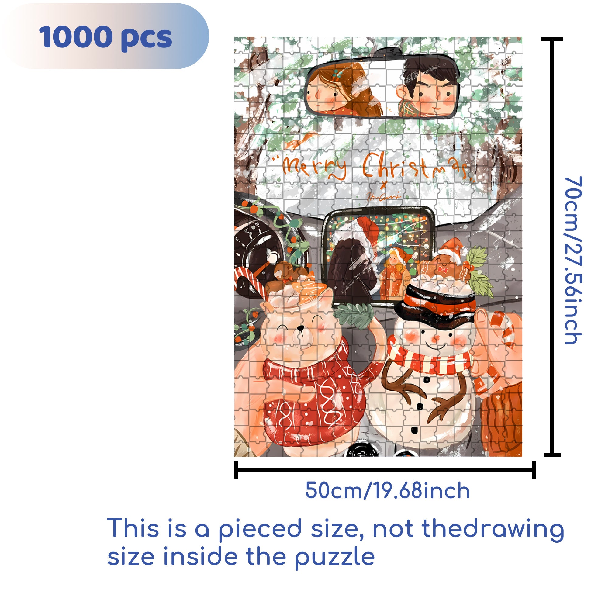 Warm Moments 500pcs/1000pcs Jigsaw Puzzle, Scratch-Resistant, Interactive Family Game & Brain-Boosting DIY Decor, Perfect for Halloween, Christmas & New Year Gifts, Family Puzzle Game