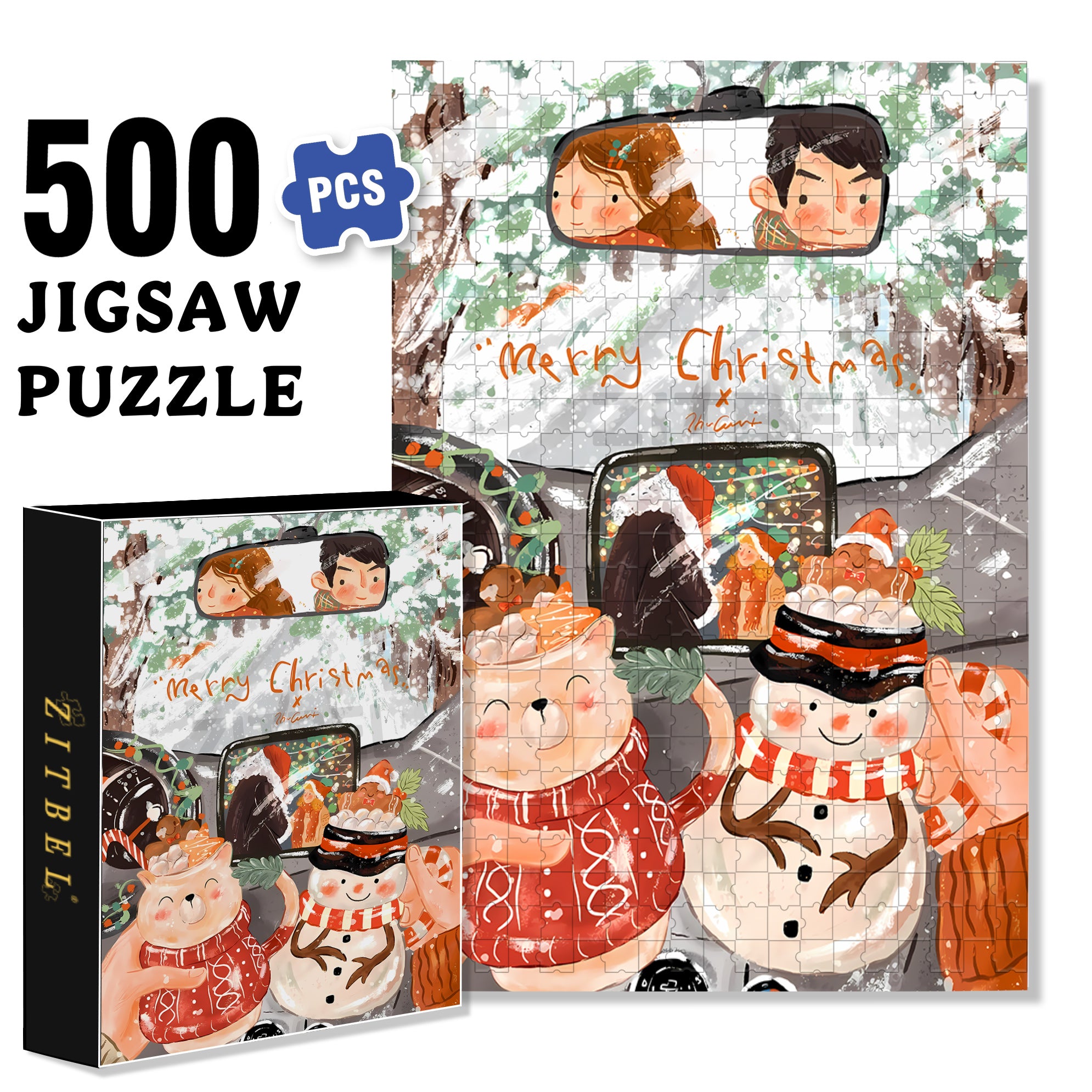 Warm Moments 500pcs/1000pcs Jigsaw Puzzle, Scratch-Resistant, Interactive Family Game & Brain-Boosting DIY Decor, Perfect for Halloween, Christmas & New Year Gifts, Family Puzzle Game