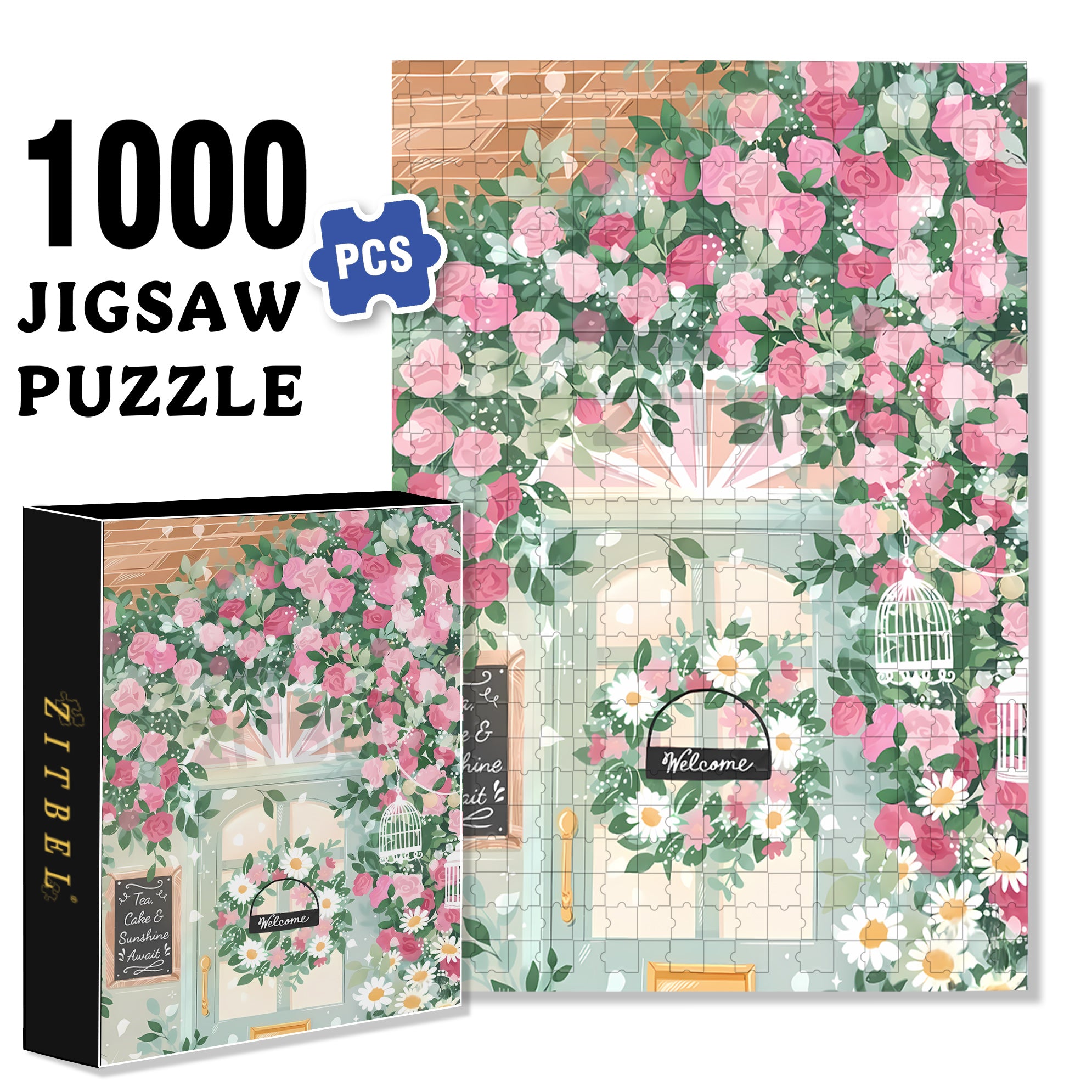 Welcome 500pcs/1000pcs Jigsaw Puzzle, Scratch-Resistant, Interactive Family Game & Brain-Boosting DIY Decor, Perfect for Halloween, Christmas & New Year Gifts, Family Puzzle Game
