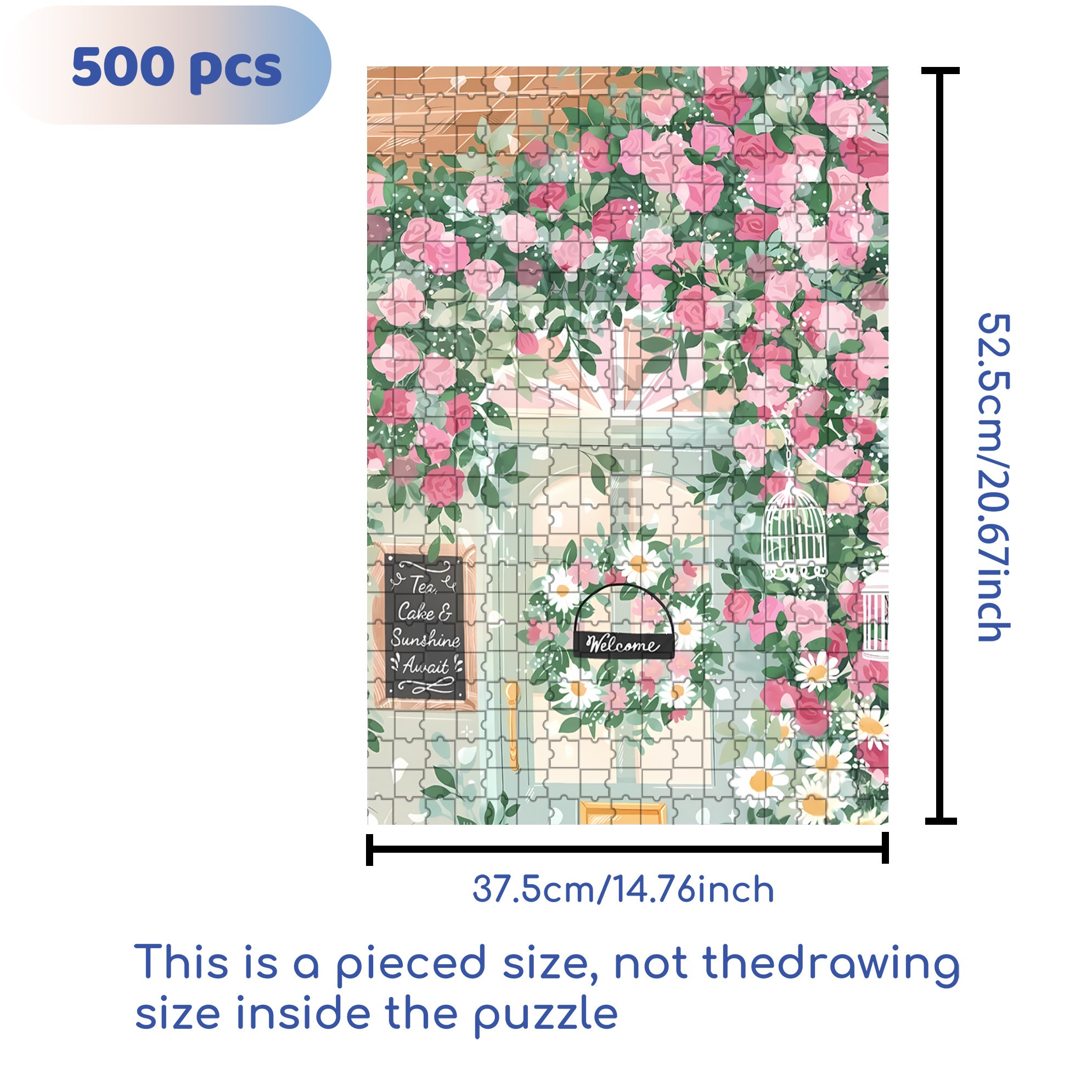 Welcome 500pcs/1000pcs Jigsaw Puzzle, Scratch-Resistant, Interactive Family Game & Brain-Boosting DIY Decor, Perfect for Halloween, Christmas & New Year Gifts, Family Puzzle Game