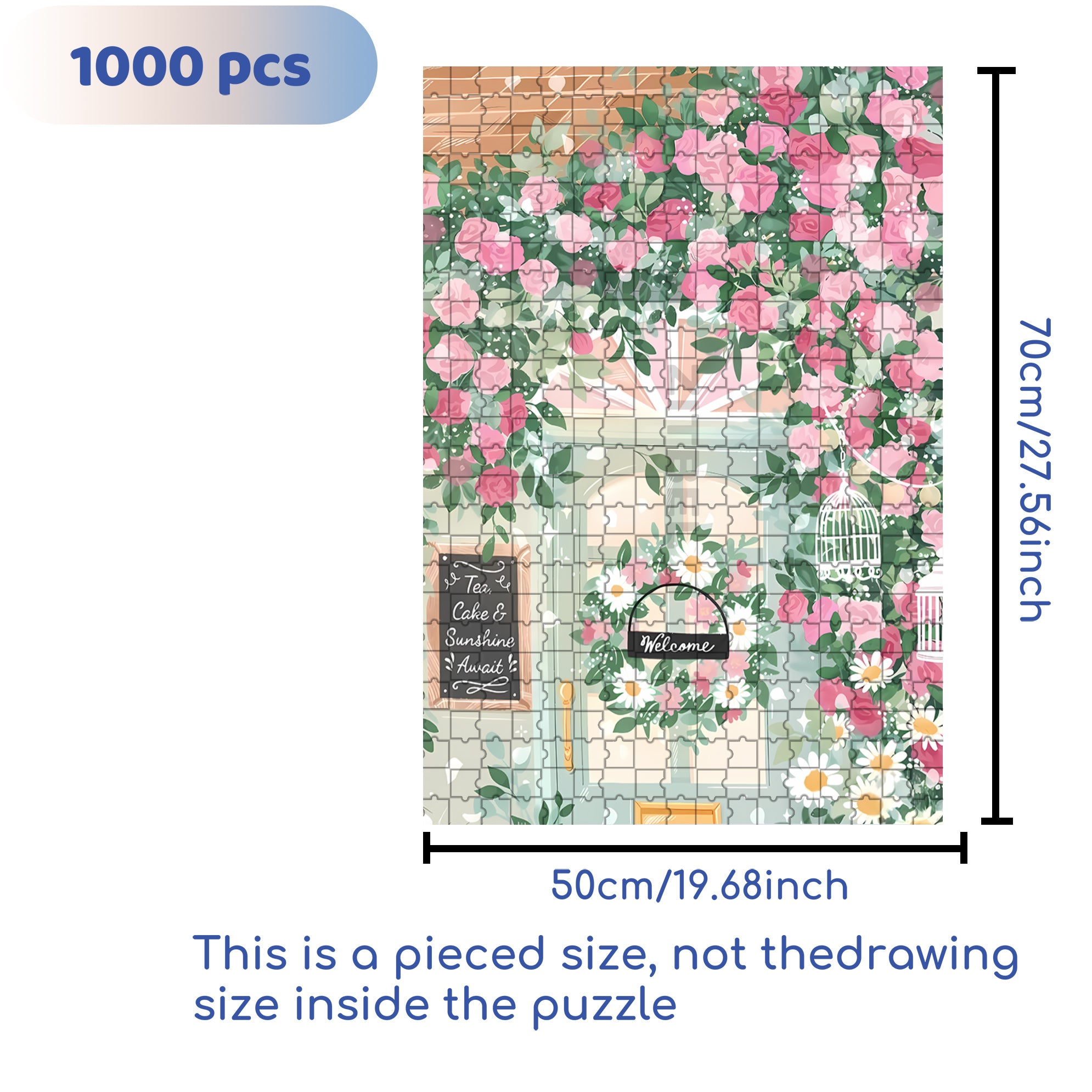 Welcome 500pcs/1000pcs Jigsaw Puzzle, Scratch-Resistant, Interactive Family Game & Brain-Boosting DIY Decor, Perfect for Halloween, Christmas & New Year Gifts, Family Puzzle Game