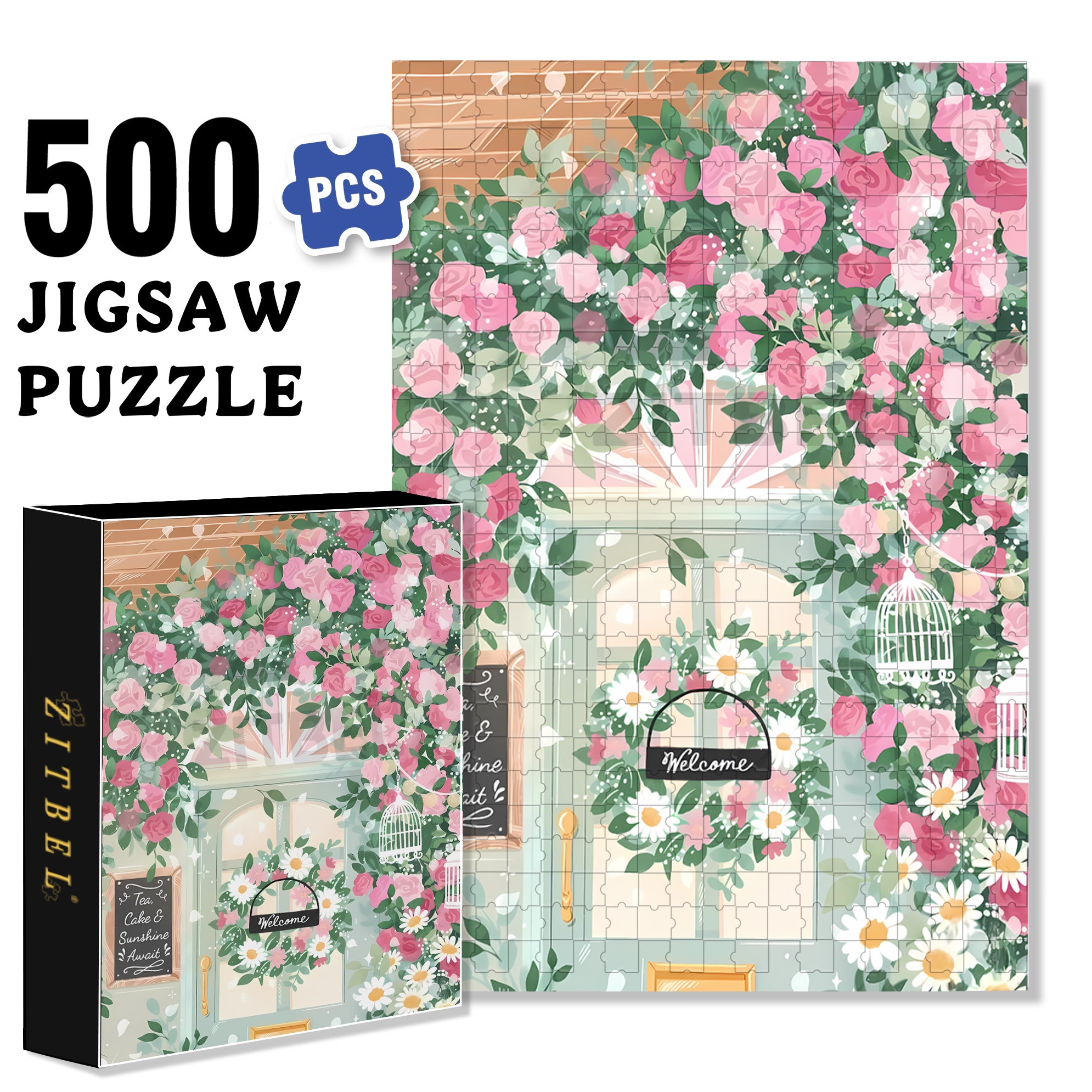 Welcome 500pcs/1000pcs Jigsaw Puzzle, Scratch-Resistant, Interactive Family Game & Brain-Boosting DIY Decor, Perfect for Halloween, Christmas & New Year Gifts, Family Puzzle Game