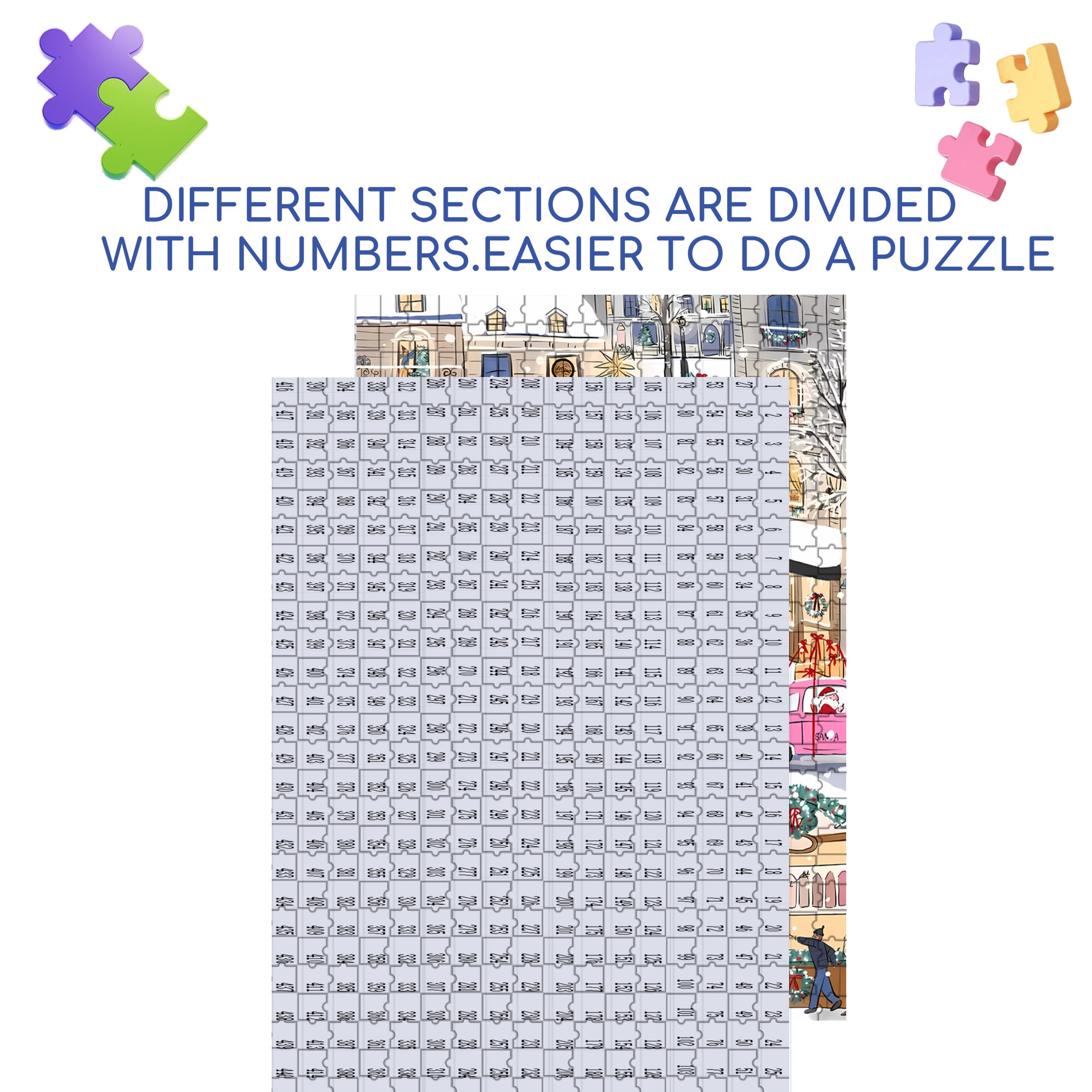 White Christmas 500pcs/1000pcs Jigsaw Puzzle, Scratch-Resistant, Interactive Family Game & Brain-Boosting DIY Decor, Perfect for Halloween, Christmas & New Year Gifts, Family Puzzle Game
